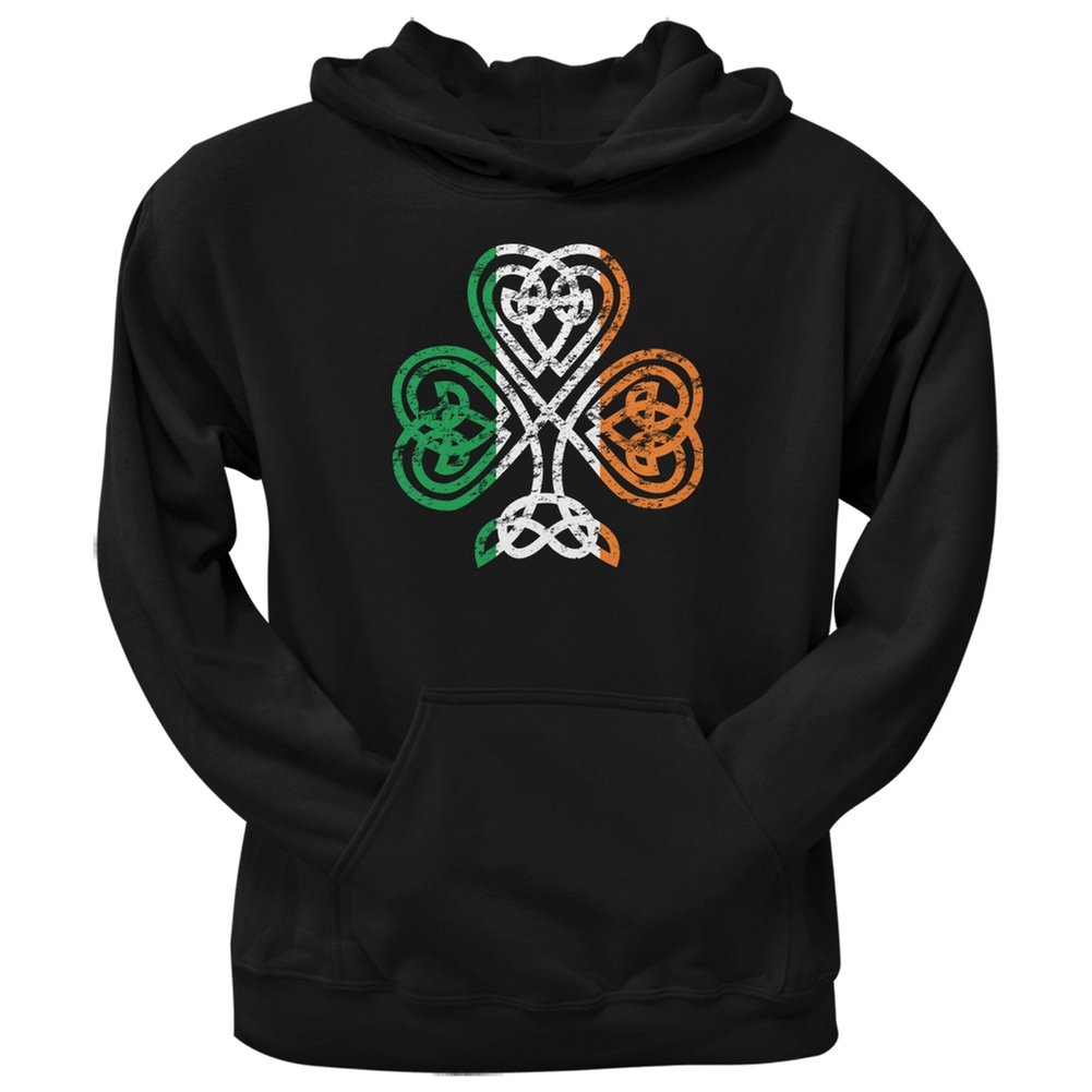 Old Glory St. Patrick's Day Shamrock Celtic Knot Black Hoodie for Men & Women - Perfect for Irish Festivals, Pub Crawls & St. Paddy's Day Celebrations