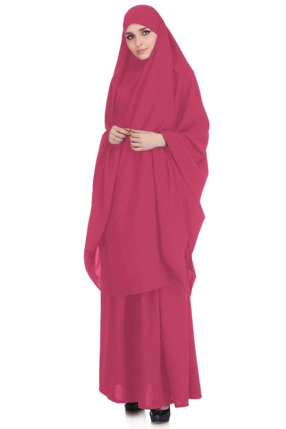 Free Size Jilbab/Khimar & Skirt Set - Breathable Nida Fabric for Muslim Women - Perfect for Prayer, Daily Wear & Special Occasions