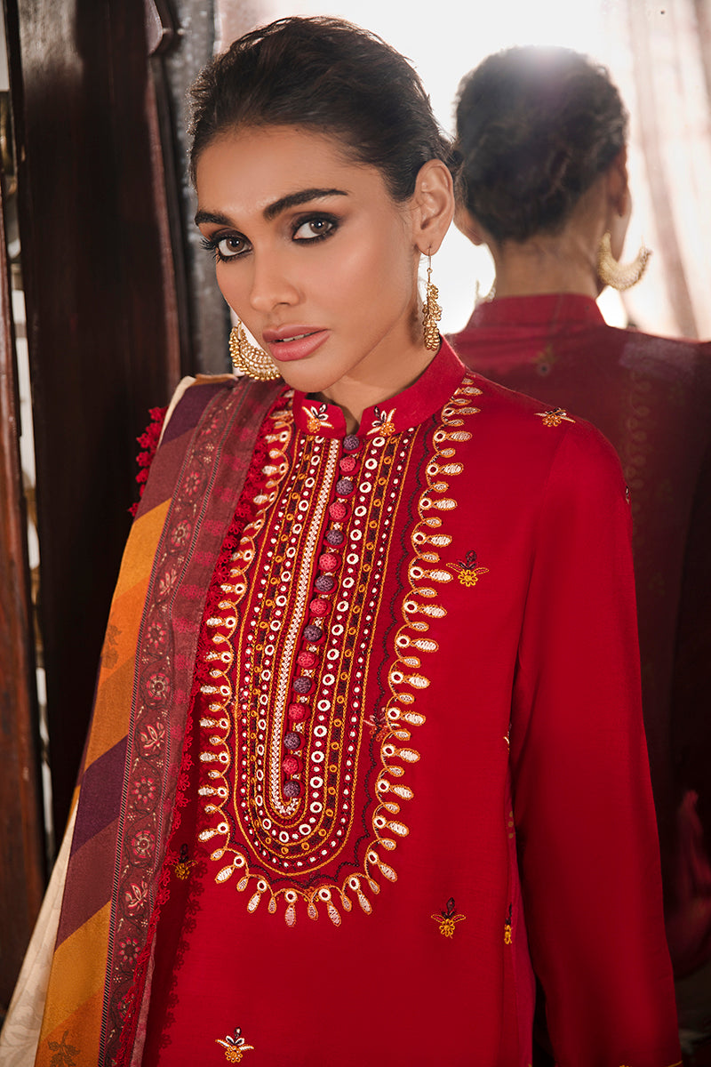 Ethereal Velvet 3-Piece Linen Embroidered Suit Set for Women - Elegant Formal Outfit for Weddings, Parties & Special Occasions