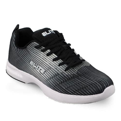 ELITE Men's Wave Black/Grey Bowling Shoes - Comfortable & Durable for League Play & Casual Bowling