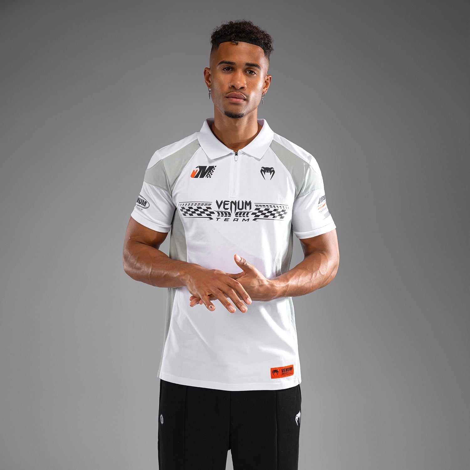 Venum Motorsport Cotton Polo Shirt for Men - Premium Breathable Fabric, Comfort Fit, Snow White - Perfect for Racing, Casual Wear & Outdoor Activities