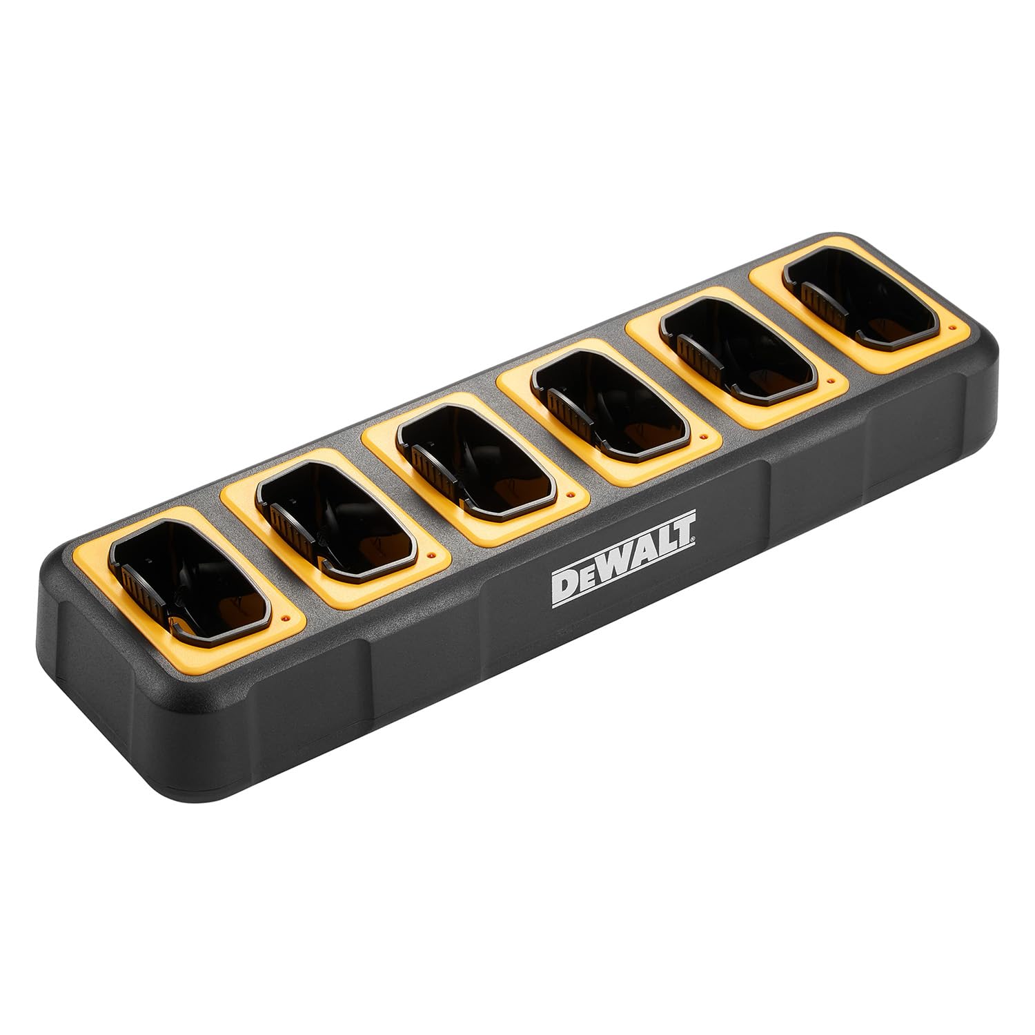 DEWALT DXFRS800 Heavy Duty 2-Watt Walkie Talkies - Waterproof, Shock Resistant, Long Range Two-Way Radios with VOX & Rechargeable Battery (48 Pack with 8X Gang Chargers) - Ideal for Construction Sites, Warehouses, and Outdoor Adventures