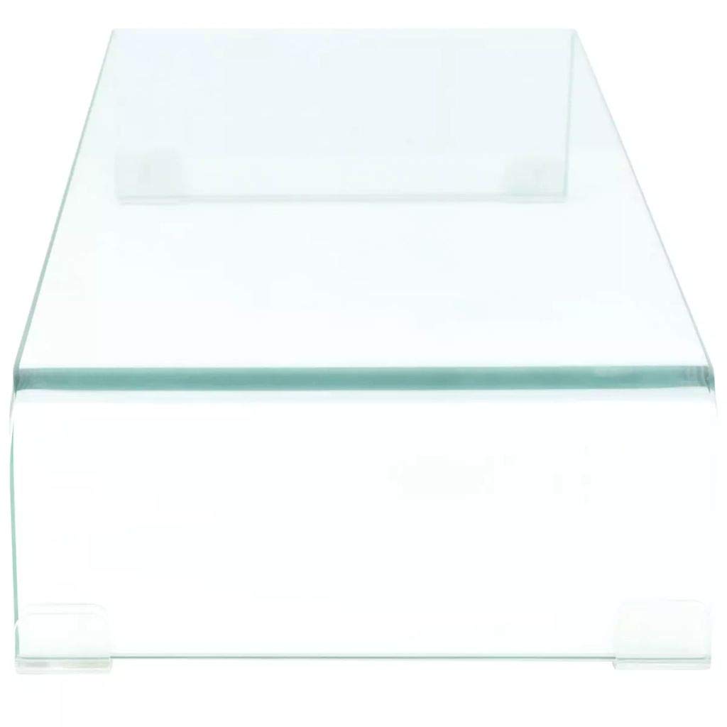 FAMIROSA Clear Glass Monitor Stand Riser - 27.6
