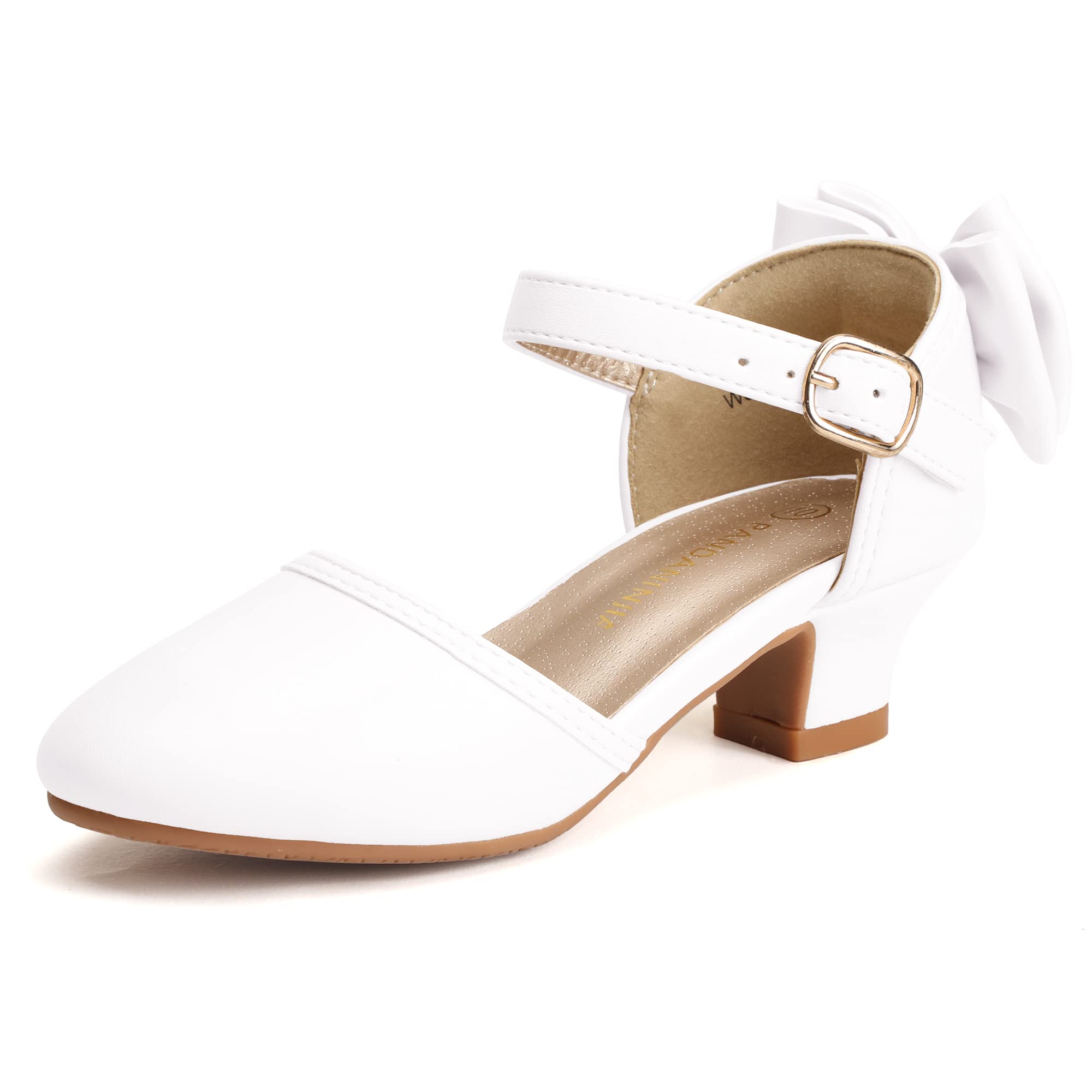 PANDANINJIA Girls Mary Jane Dress Shoes - Flower Girl Heels for Weddings, Parties & Special Occasions | Princess Sandals for Toddler, Little Kid & Big Kid | Perfect for Pageants, First Communion & Formal Events