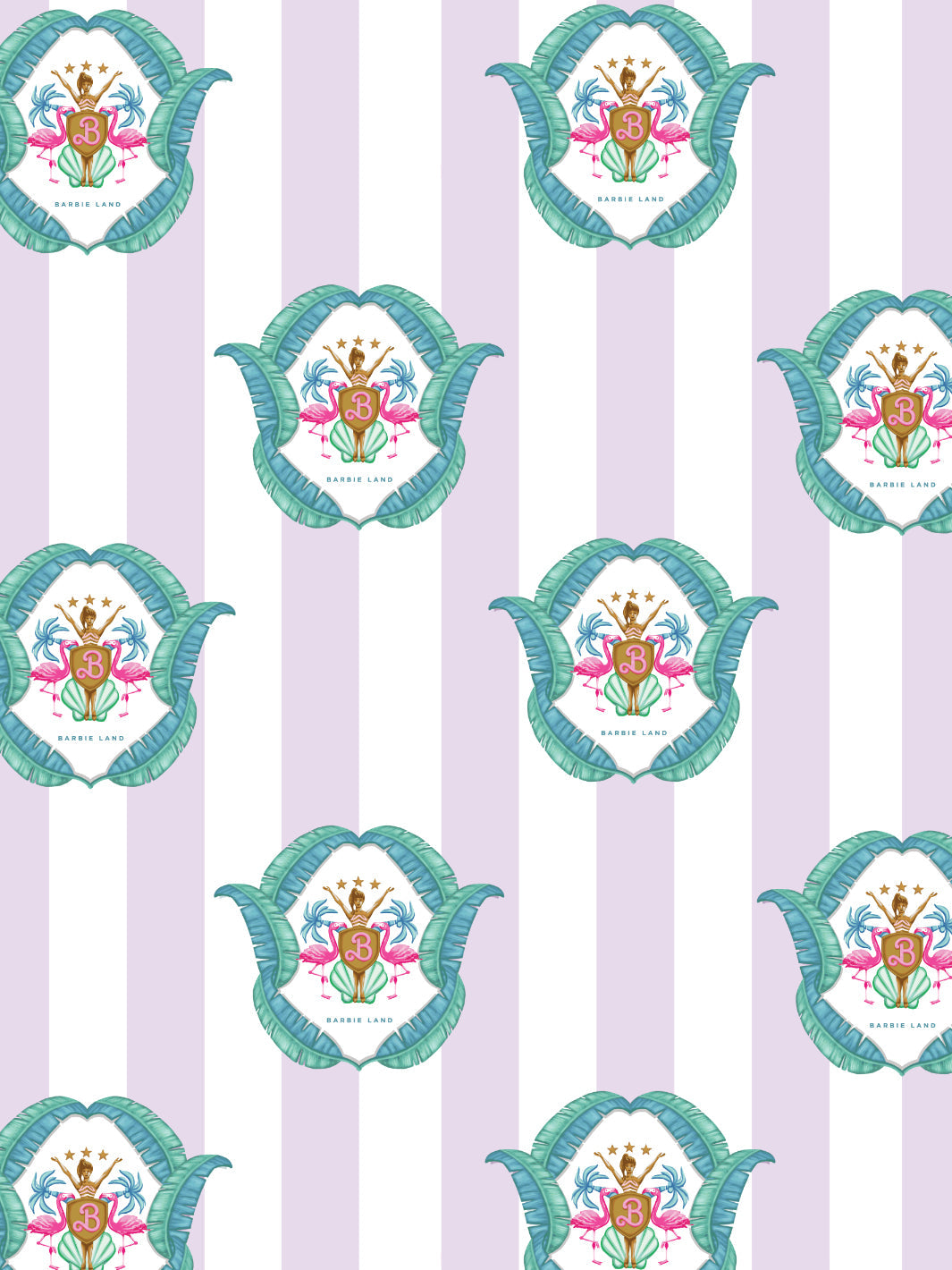 Barbie™ Land Seal Wallpaper - Lilac Floral Design for Girls' Room Decor | Nursery, Bedroom & Playroom