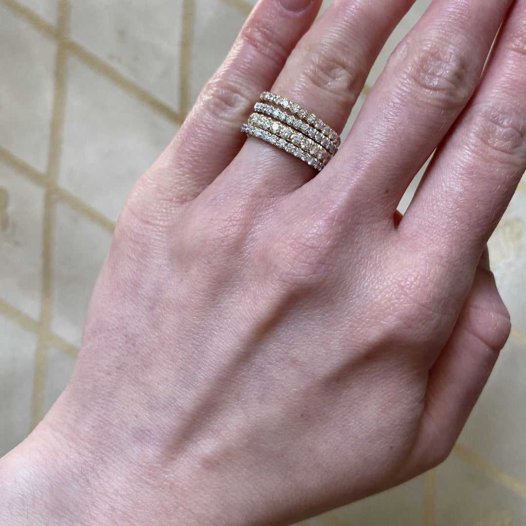 0.29ctw Diamond Pavé 14K White Gold Halfway Eternity Band Ring - Perfect for Anniversary Gifts & Wedding Jewelry