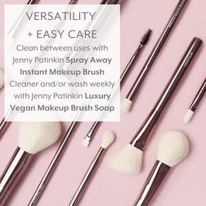 Premium Vegan 6-Piece Dual-Ended Makeup Brush Set with Eco-Friendly Leather Case - Professional Soft Face & Eye Brushes for Travel & Everyday Makeup Application | Cruelty-Free Cosmetic Tools for Foundation, Blending & Contouring