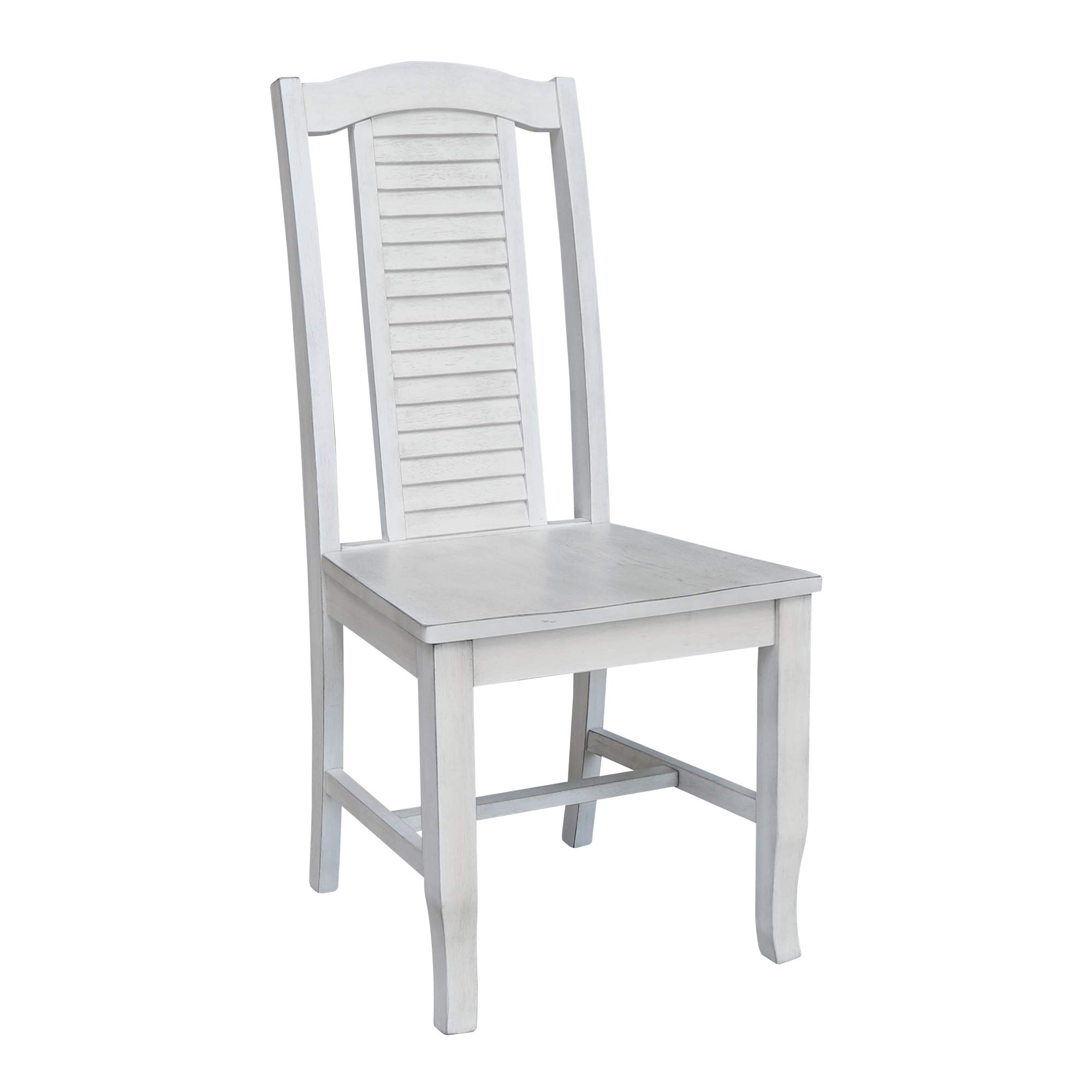 International Concepts Seaside Chairs Set of 2 - Antique Chalk Finish Outdoor Patio Furniture for Beach, Poolside, and Backyard Relaxation