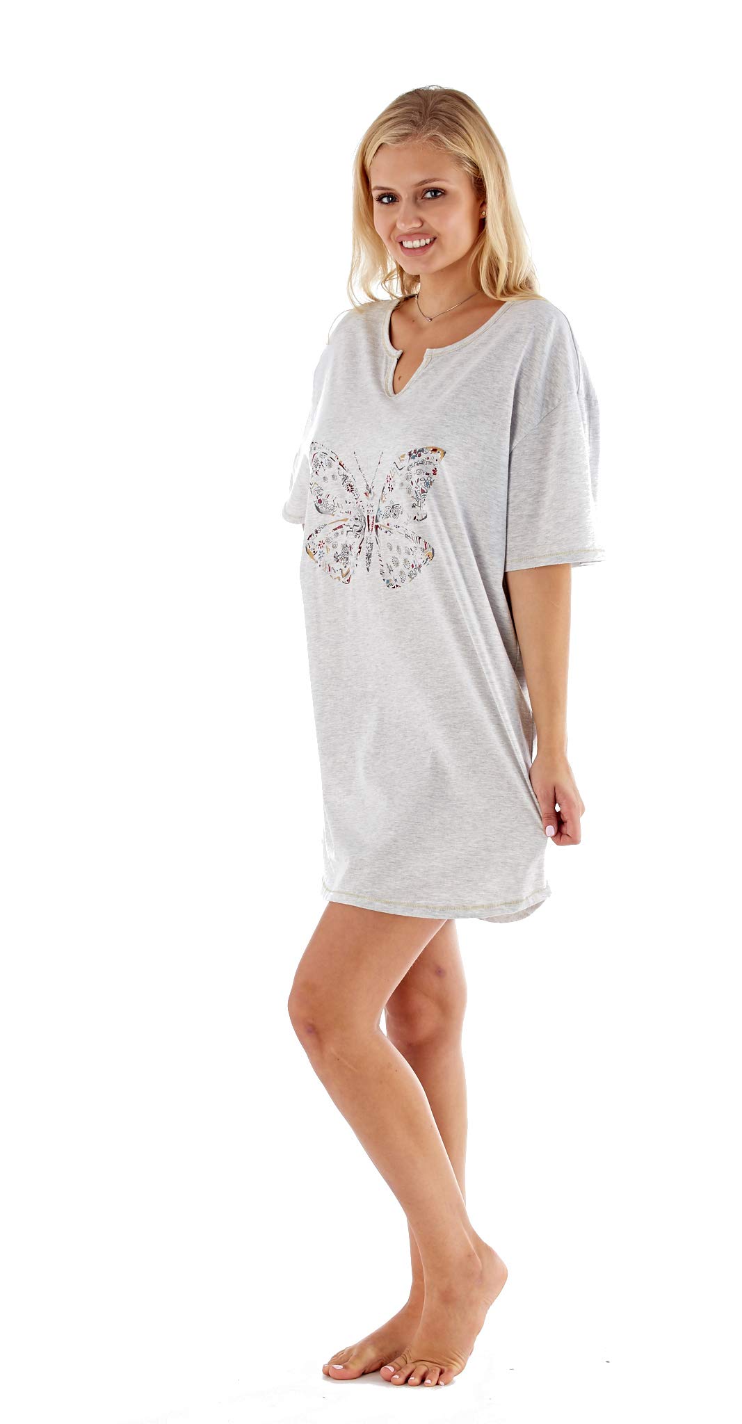 Butterfly Print Cotton Sleepwear Nightdress for Women - Soft & Comfortable Sleep Shirt for Lounge, Bedtime & Relaxing at Home