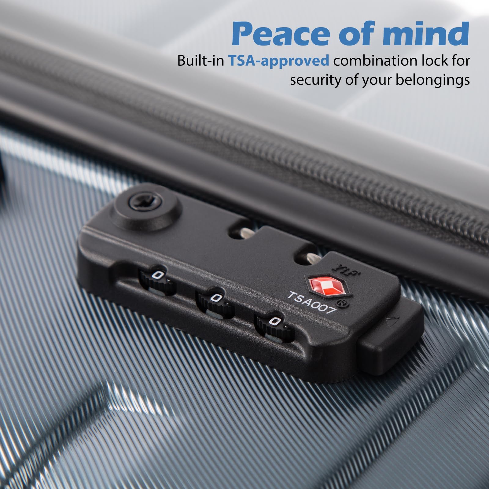 COOLIFE Expandable TSA Lock Spinner Luggage Set - 3-Piece PC ABS Carry-On Suitcase (Gray) - Perfect for Travel, Business Trips & Vacations