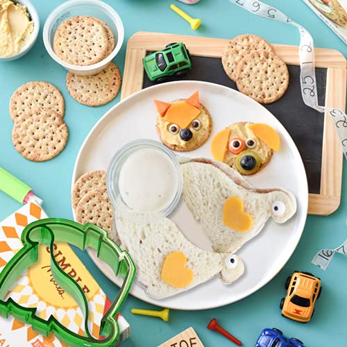 Kids Sandwich Cutters Set - Bread, Vegetable & Fruit Cookie Cutters for Bento Box Accessories - Uncrustable Sealer for Boys & Girls School Lunch - Perfect for Packing Healthy Snacks and Fun School Lunches