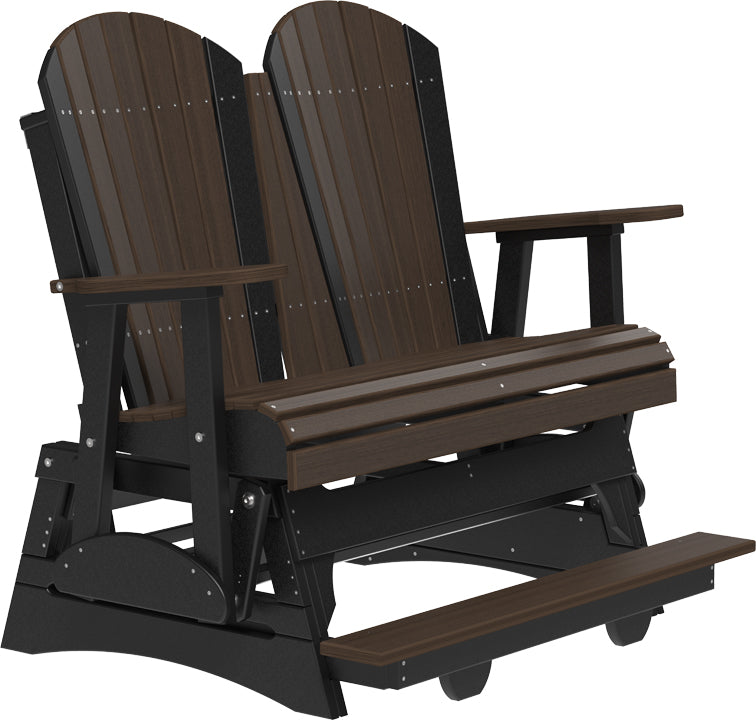 LuxCraft 4-Foot Adirondack Balcony Glider Chair - Outdoor Patio Furniture for Relaxing on Porch, Deck, Garden or Backyard