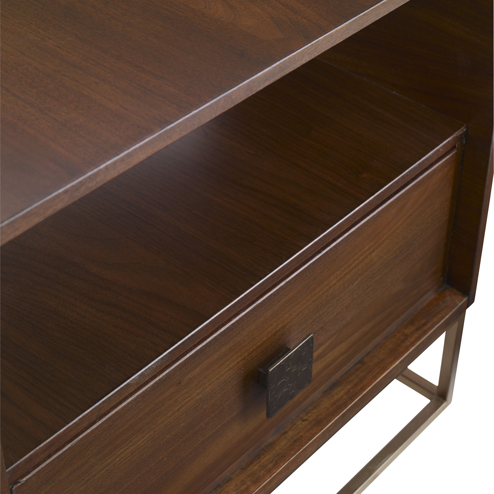 Bexley Walnut Side Table - Dark Brown Wood Nightstand for Bedroom, Living Room & Office - Small End Table with Sturdy Construction & Elegant Design
