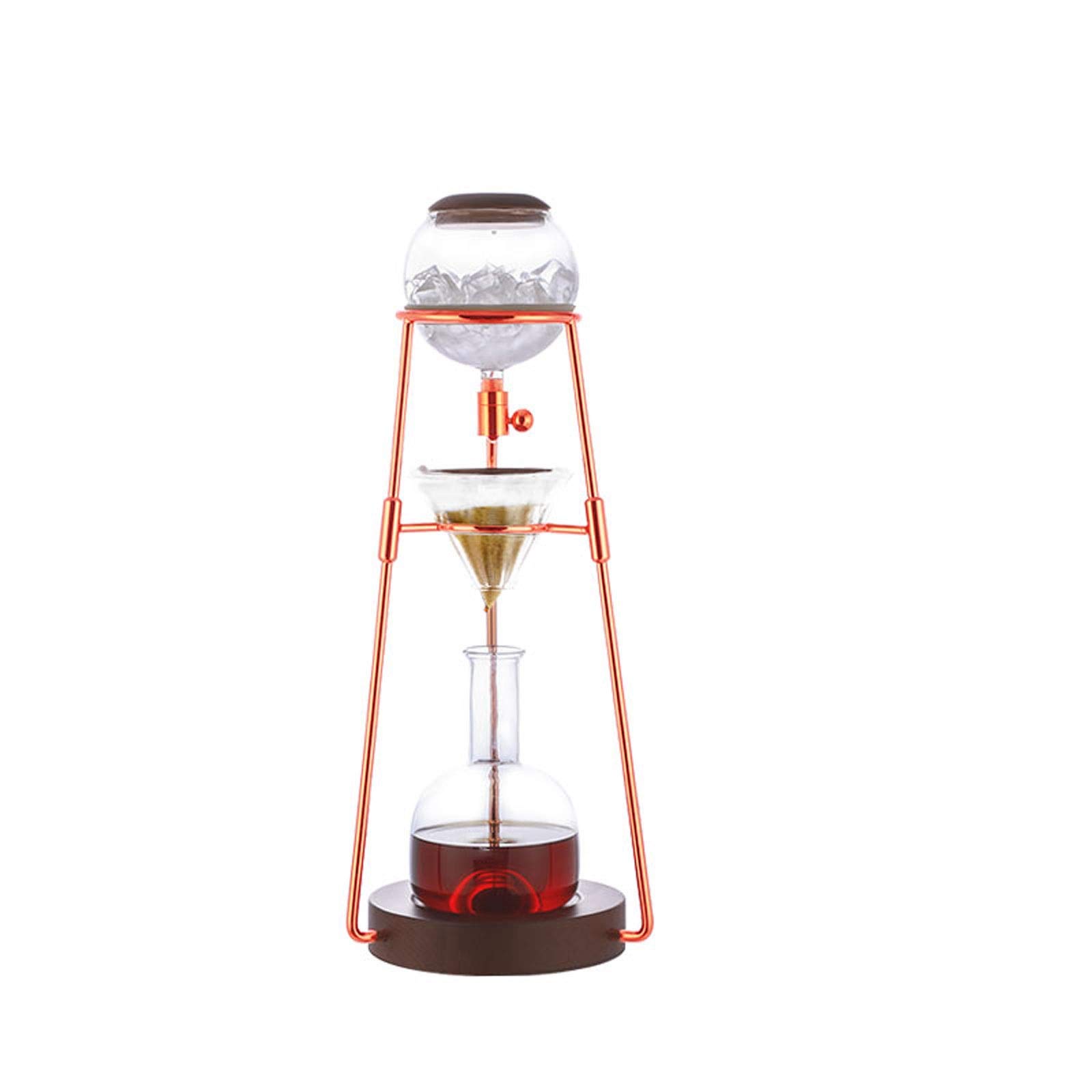 Premium 500ml Glass Cold Brew Coffee Maker - Drip Coffee Pot for Iced & Hot Coffee, Rose Gold & Silver Options - Perfect for Home, Office & Outdoor Use