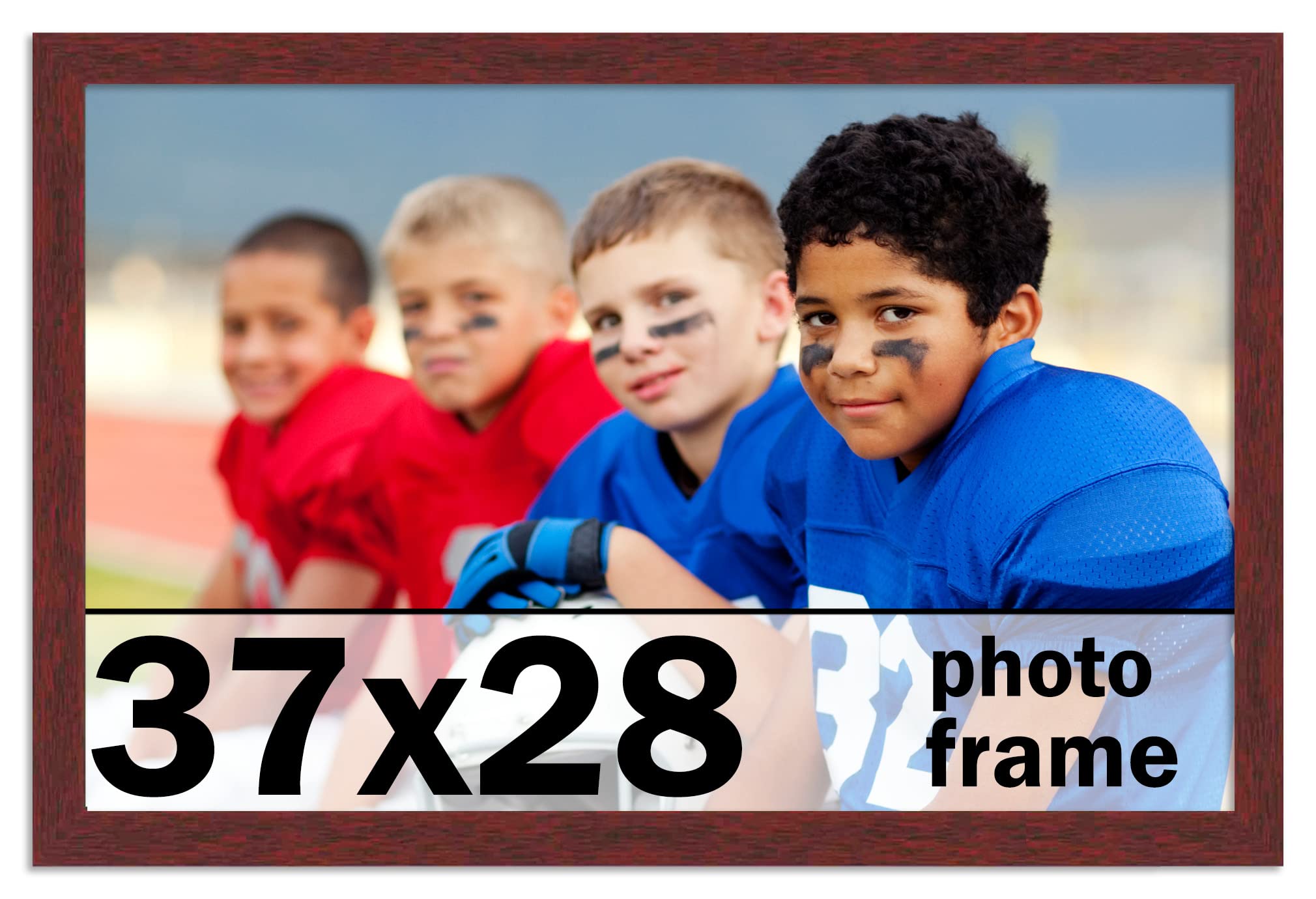 CountryArtHouse 37x28 Inch Solid Mahogany Wood Picture Frame with UV Acrylic Plexiglass - Acid Free Foam Backing & Hanging Hardware Included - Perfect for Wall Art, Family Photos, and Home Decor