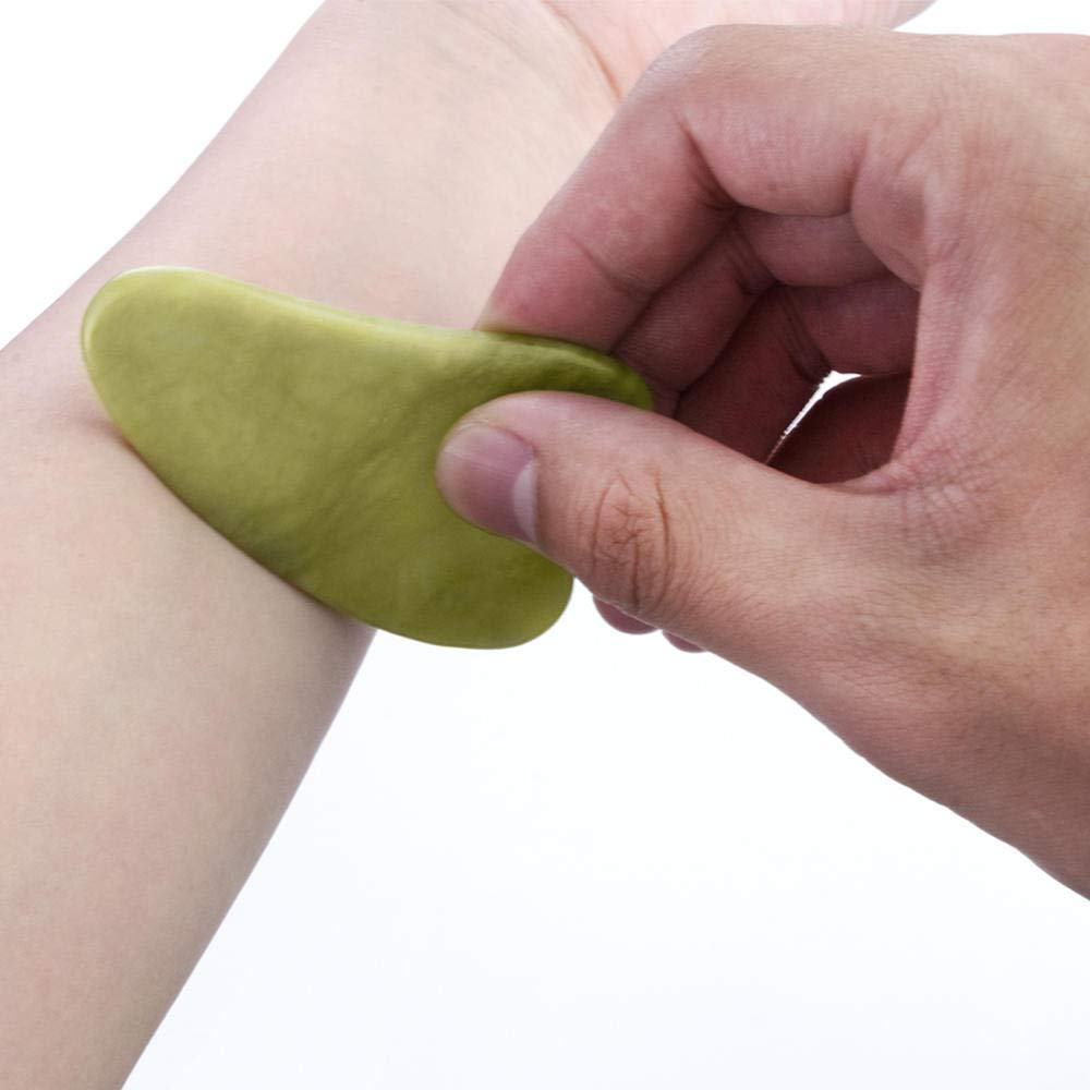 Natural Jade Face Massager & Gua Sha Scraper - Facial Skin Lifting Tool for Anti-Aging & Lymphatic Drainage | Perfect for At-Home Spa & Skincare Routine