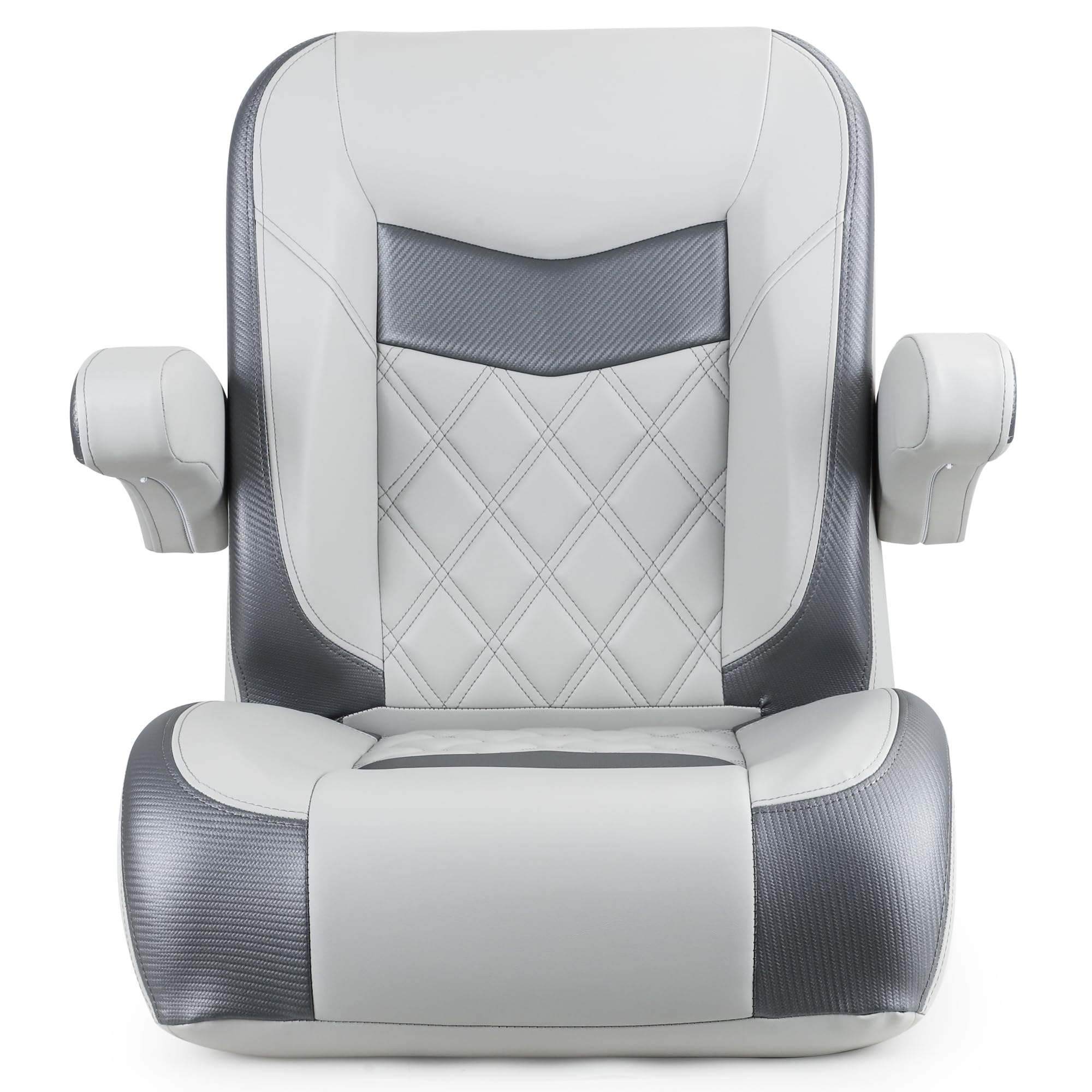 Premium Reclining Pontoon Boat Captain's Chair - Low/High Back Adjustable Bucket Seat with Armrests for Comfortable Boating & Fishing | Perfect for Pontoon Boats, Deck Chairs & Marine Use