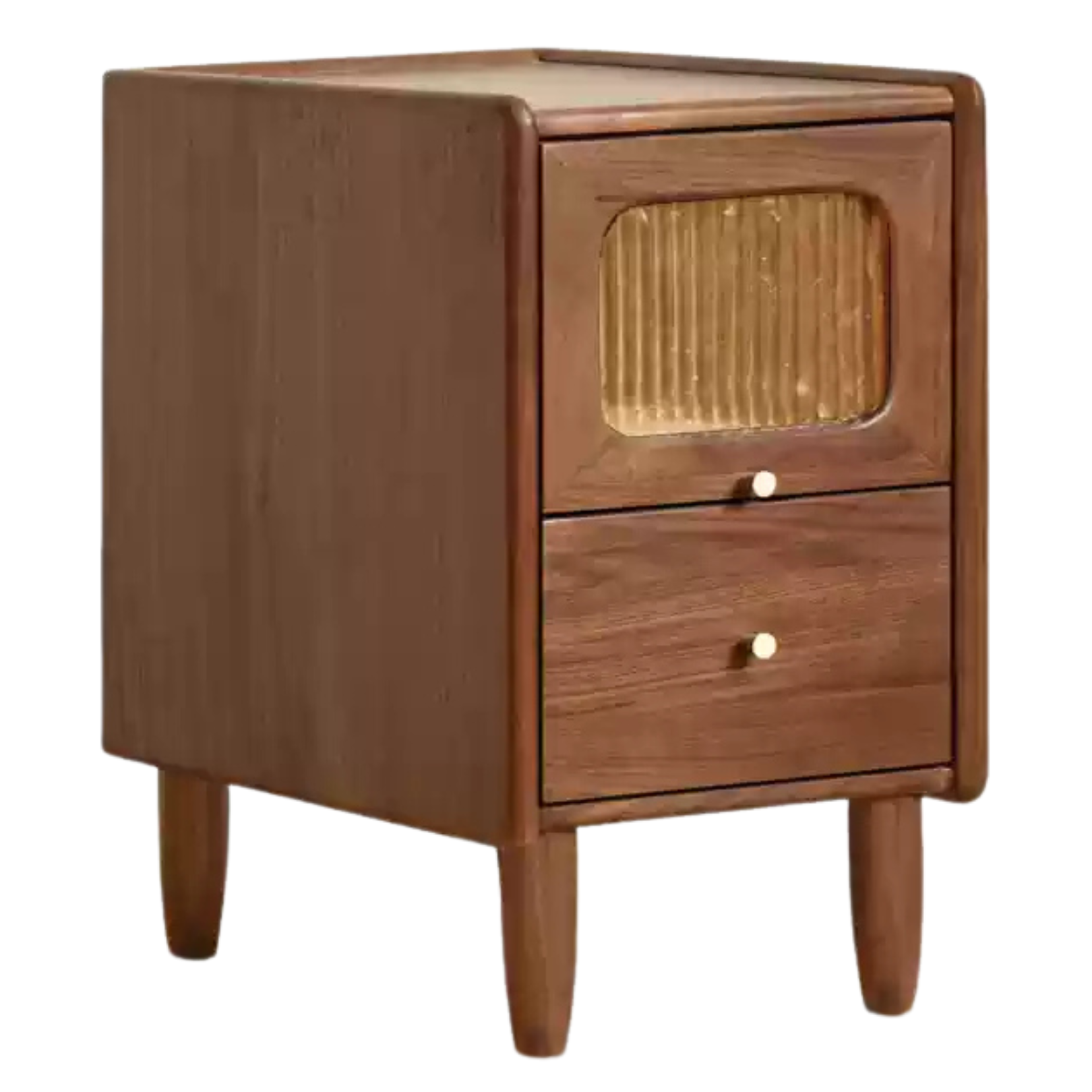 Solid Black Walnut Nightstand - Ultra Narrow Bedside Table with Calpa Wood - Perfect for Small Spaces, Apartments & Modern Bedrooms