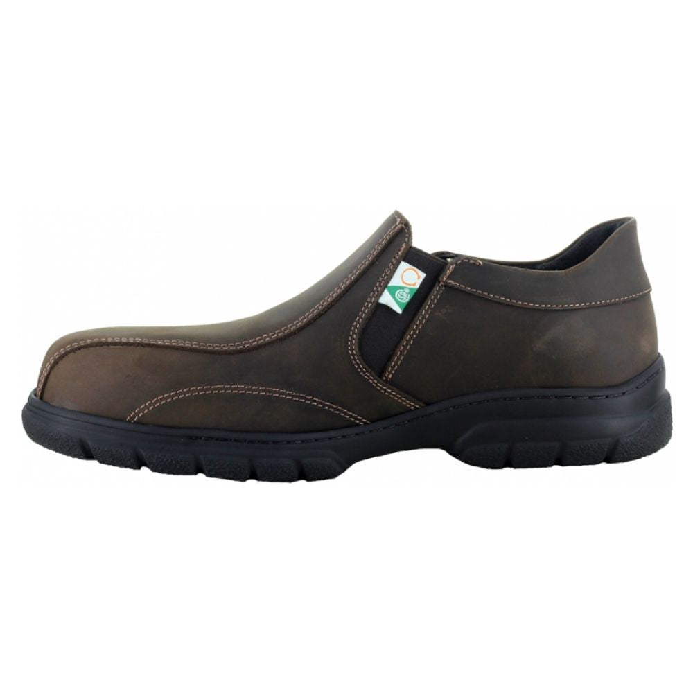 Mellow Walk Quentin Men's Slip-On Work Shoes - Metal-Free Composite Toe, Lightweight & Comfortable, Brown (541128) - Ideal for Construction, Warehouse & Industrial Safety Work