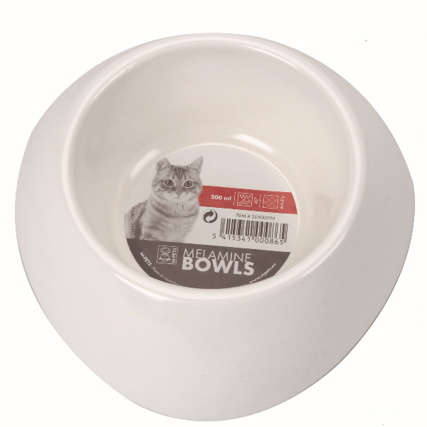M PETS Small Melamine Bowl - Durable Pet Food & Water Dish for Cats & Dogs - Perfect for Indoor, Outdoor & Travel Use