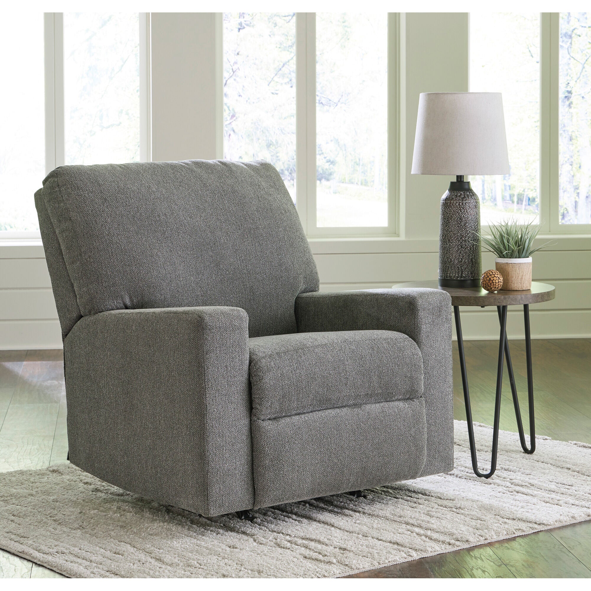 Deltona Rocker Recliner Chair - Comfortable Leather Reclining Chair with Swivel Base & Massage Function for Living Room, Bedroom - Perfect for Relaxing, Reading & Watching TV