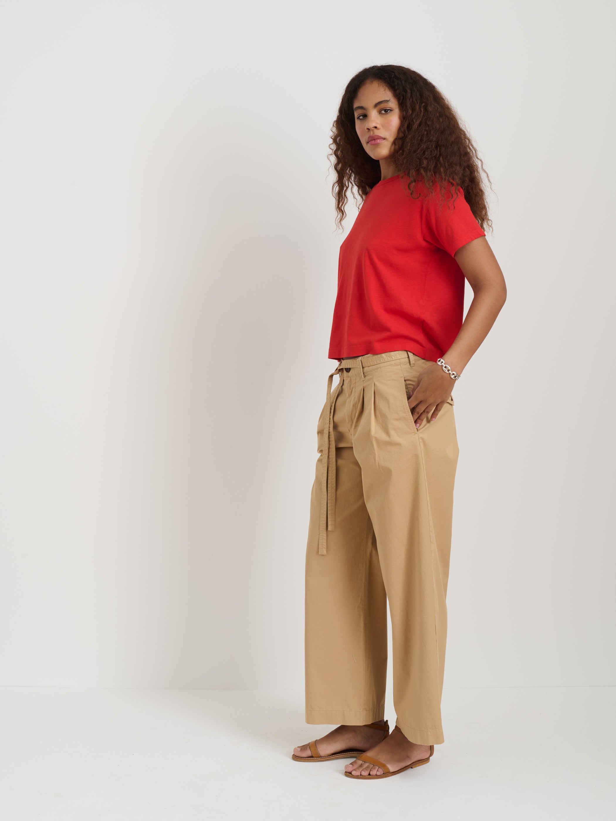 Ina Pleated Pants for Women - Summer Twill High Waist Trousers - Comfortable & Stylish for Office, Travel & Casual Wear