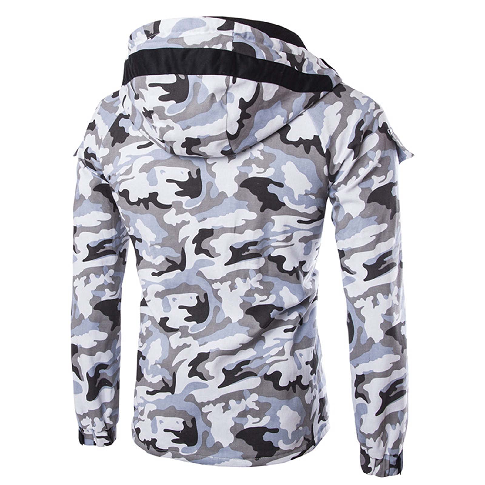 ViwoMUMO Men's Winter Sleepwear Set - Long Sleeve Hooded Camouflage Cotton Pajamas for Cold Weather | Cozy Lounge Wear for Home, Travel & Camping