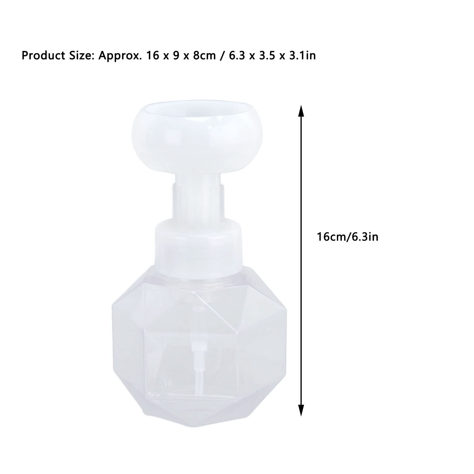 300ml Transparent Foaming Hand Soap Dispenser - Flower Design Liquid Soap Bottle with Foam Pump for Bathroom, Kitchen & Travel | Gentle Cleaning for Hands & Home