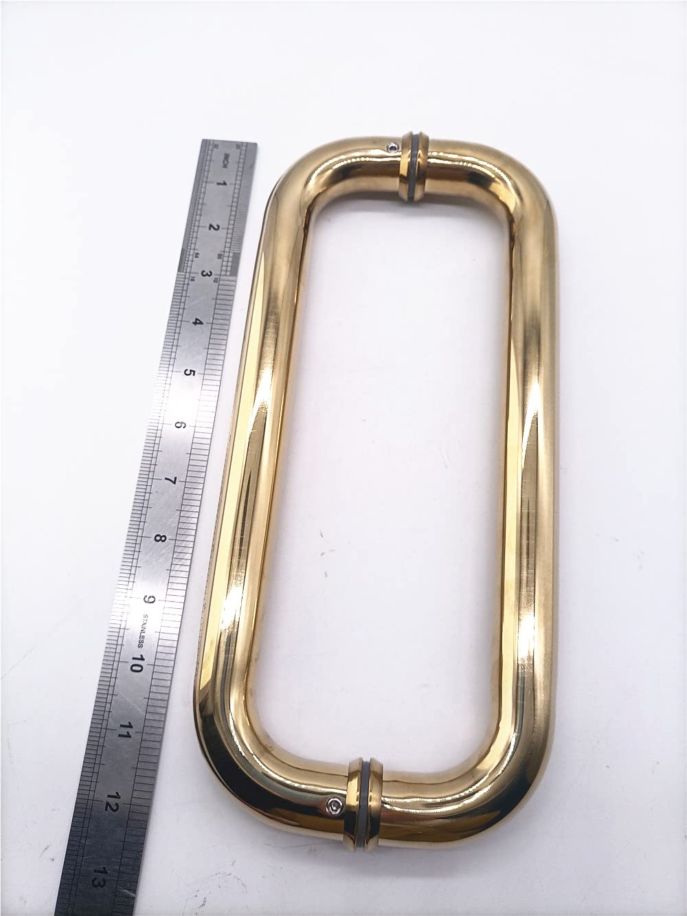 8 Inch Gold Back to Back Tubular Shower Door Pull Handle for Frameless Shower Doors - WANLIAN Hardware with Washers - Perfect for Bathroom Renovation and Modern Shower Enclosures