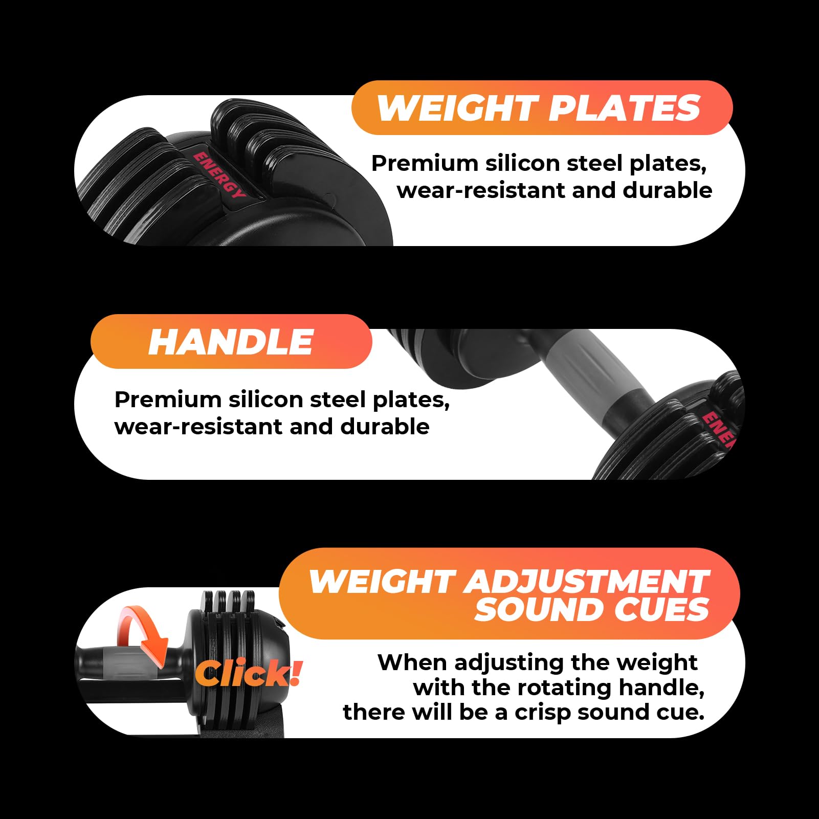 Adjustable Dumbbells Set - 5 Weight Options with Anti-Slip Metal Handle for Home Gym, Strength Training & Full Body Workout | Perfect for Men & Women Fitness Enthusiasts