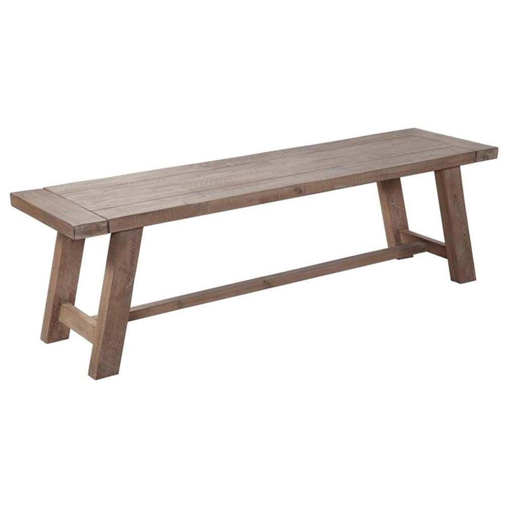 Alpine Furniture Newberry Acacia Wood Bench - Weather-Resistant Outdoor Patio Seating for Garden, Deck, or Porch - Weathered Natural Finish