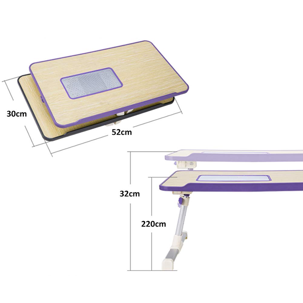 Ergonomic Laptop Stand with Cooling Fan - Adjustable Folding Computer Desk for Students, Home Office & Dorm Room - Portable Bed Tray, Breakfast Table & Book Holder (Purple) - Perfect for Studying, Working & Relaxing in Bed or on Sofa