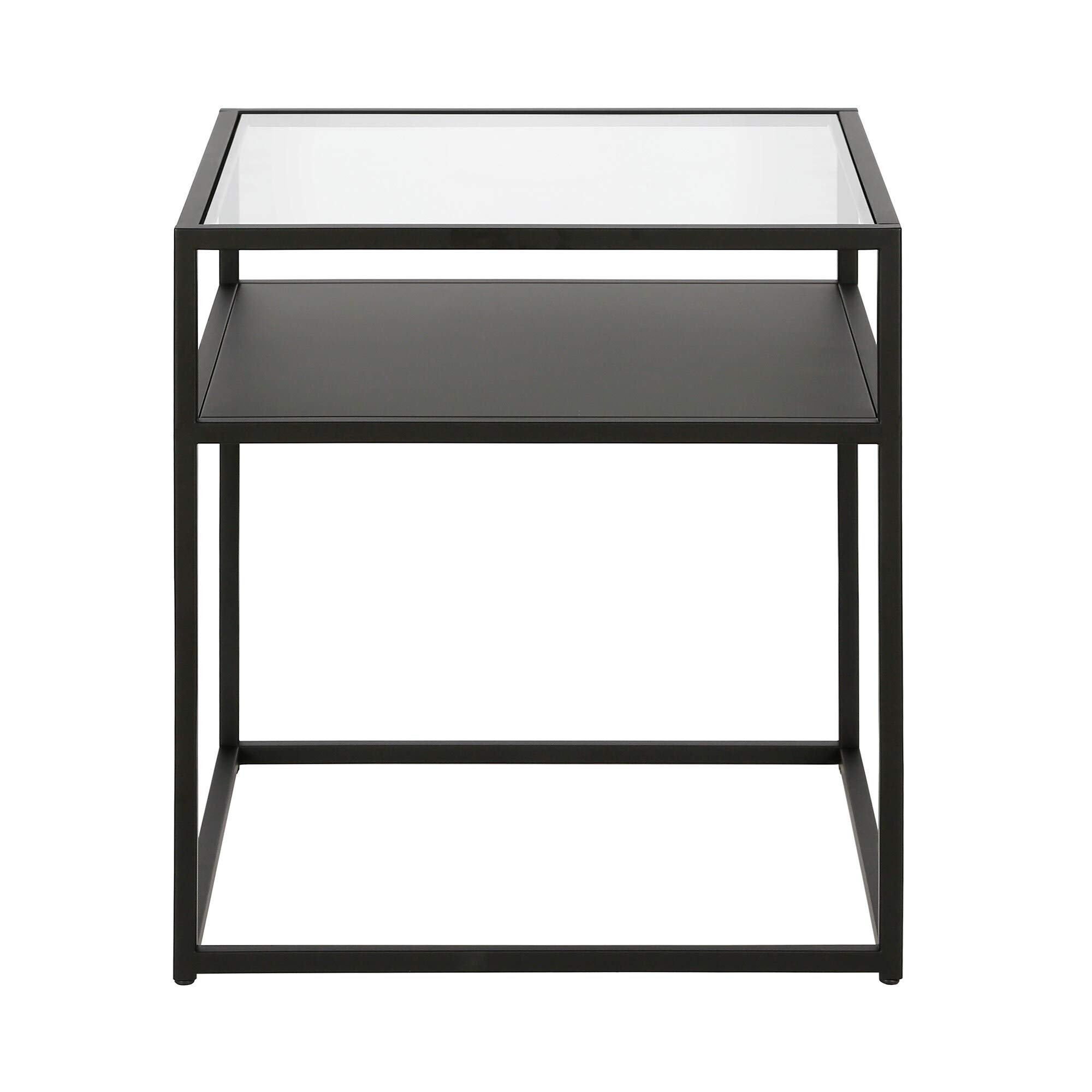 Modern Blackened Bronze Side Table - Contemporary Brushed Metal Accent Table for Living Room, Bedroom, or Office Decor