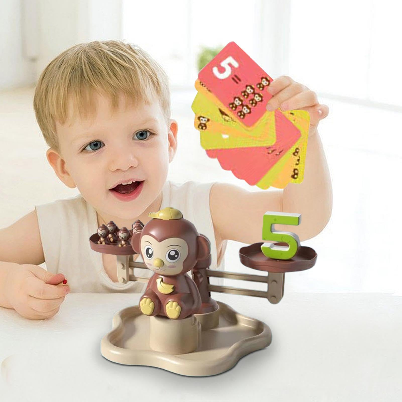 Monkey Balance Math Game for Kids Ages 3-5 - Fun Educational STEM Learning Toy for Preschool Boys & Girls - Counting & Number Skills Development - Perfect for Classroom & Homeschool Math Activities