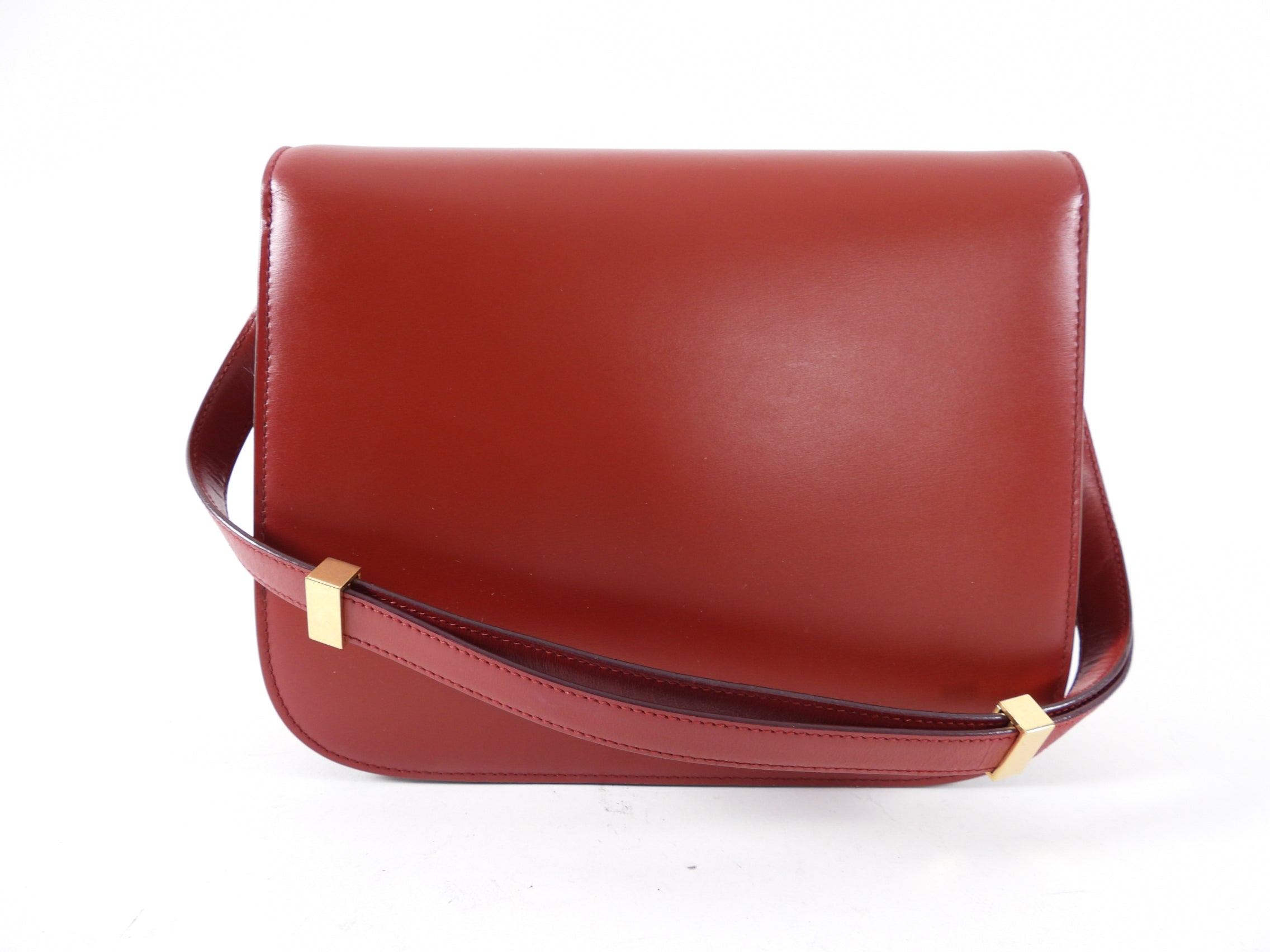 Celine Smooth Red Leather Medium Box Bag - Luxury Handbag for Women, Perfect for Work, Travel & Evening Events