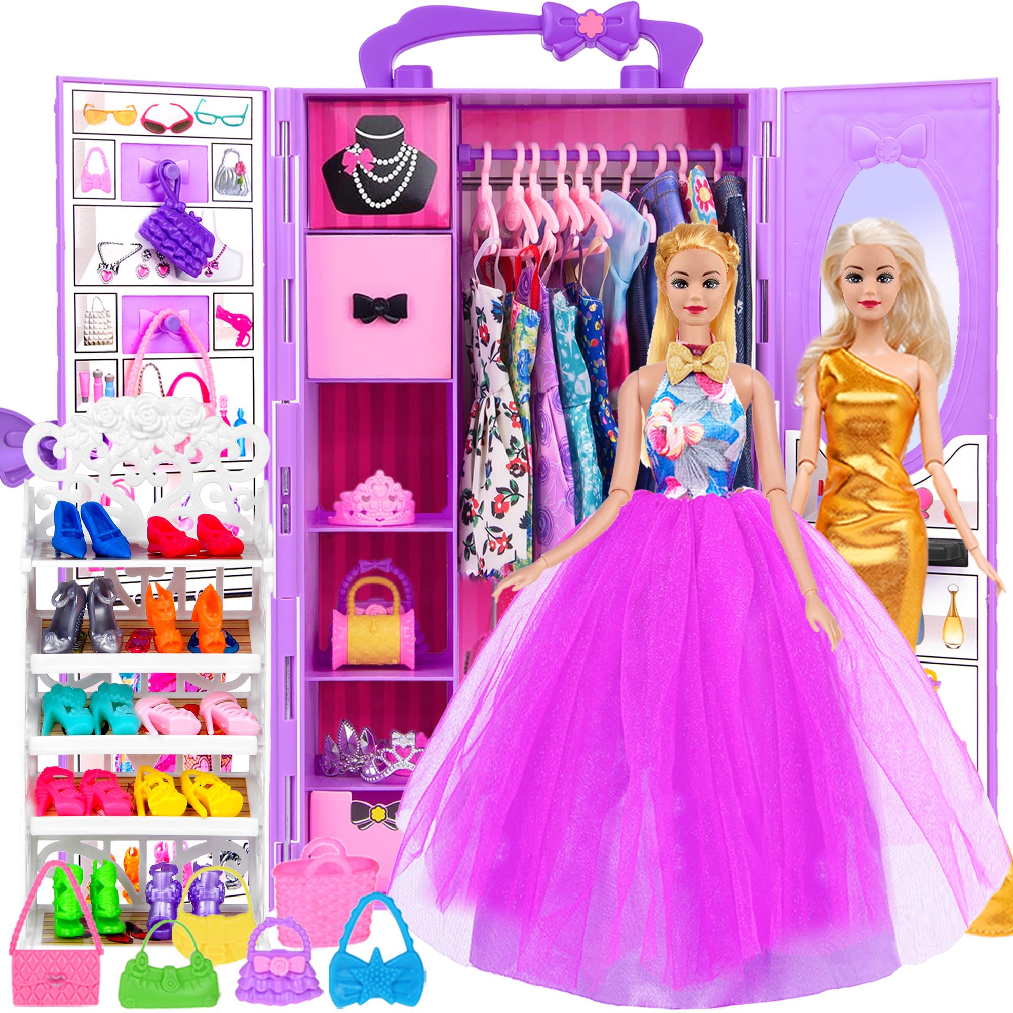**101-Piece Doll Clothes & Accessories Set for 11.5