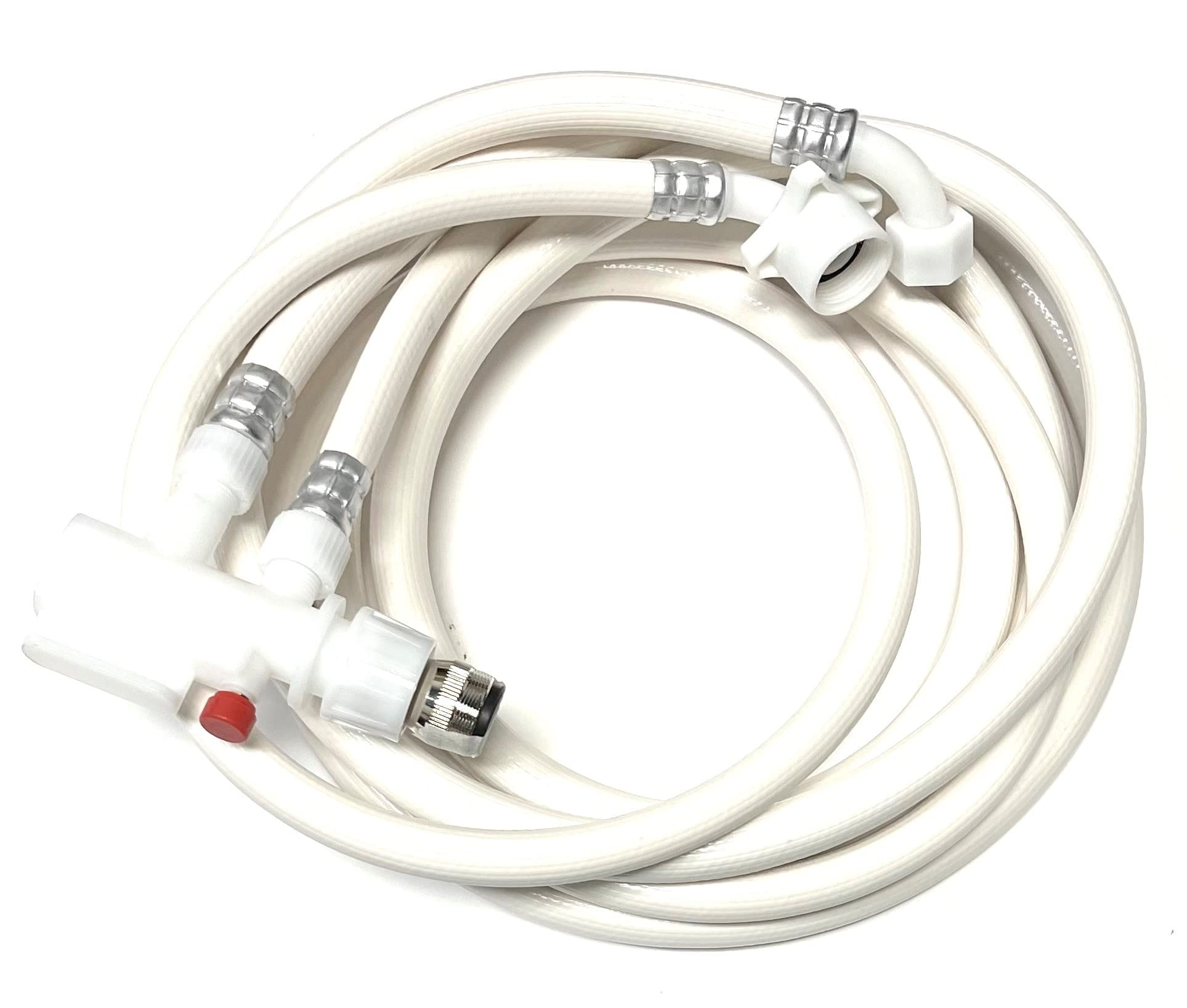 Shark Industrial 8 FT Countertop Dishwasher Fill and Drain Hose Kit with Universal Faucet Adapter - Compatible with All Major Dishwasher Brands - Perfect for Small Kitchens, RVs, and Apartments