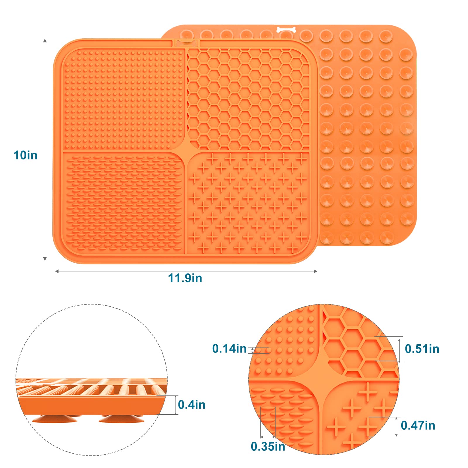 MateeyLife Extra Large Lick Mat for Dogs - 12''×10'' Suction Cup Slow Feeder & Anxiety Relief Dog Toy | Enrichment Feeding Mat for Large Dogs & Cats | Perfect for Bathing, Grooming & Mealtime Entertainment