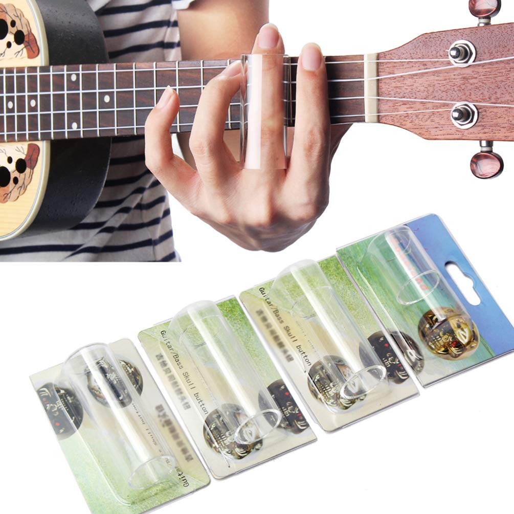 Healifty Brass & Glass Guitar Slide - Standard Lap Slide, Bottleneck & Hawaiian Style - Premium Metal Guitar Accessories for Blues, Rock & Country Music - Perfect for Live Performances & Studio Recording