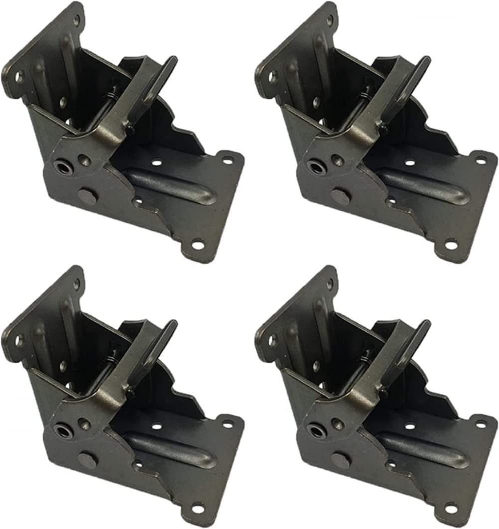 BAZAC 4-Pack Folding Hinges with Self-Locking Support - Heavy Duty Table Leg Hinges for Foldable Work Tables, Chairs & Furniture - Perfect for Home Office, Workshop & Space-Saving Furniture Solutions