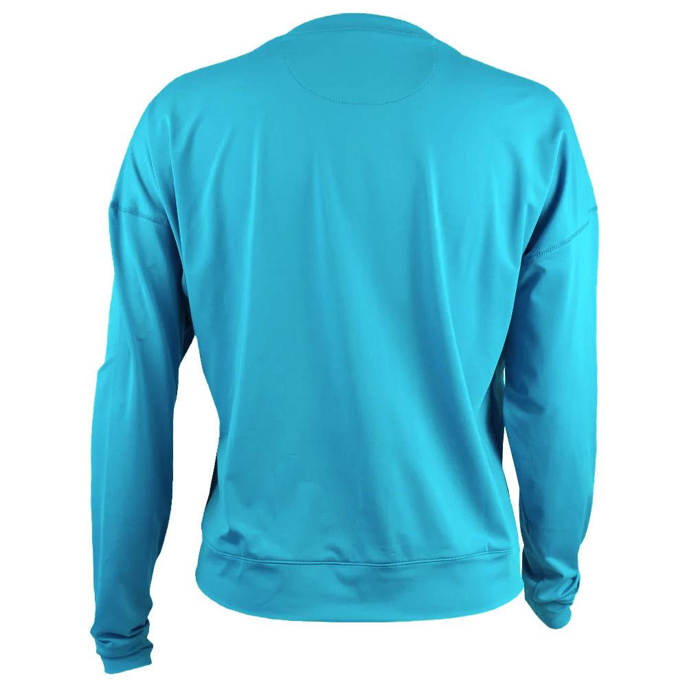 Lucky in Love Women's Essentials Hype Long Sleeve T-Shirt - Soft Comfort Fit Parrot Blue Top for Casual Wear & Everyday Outfits