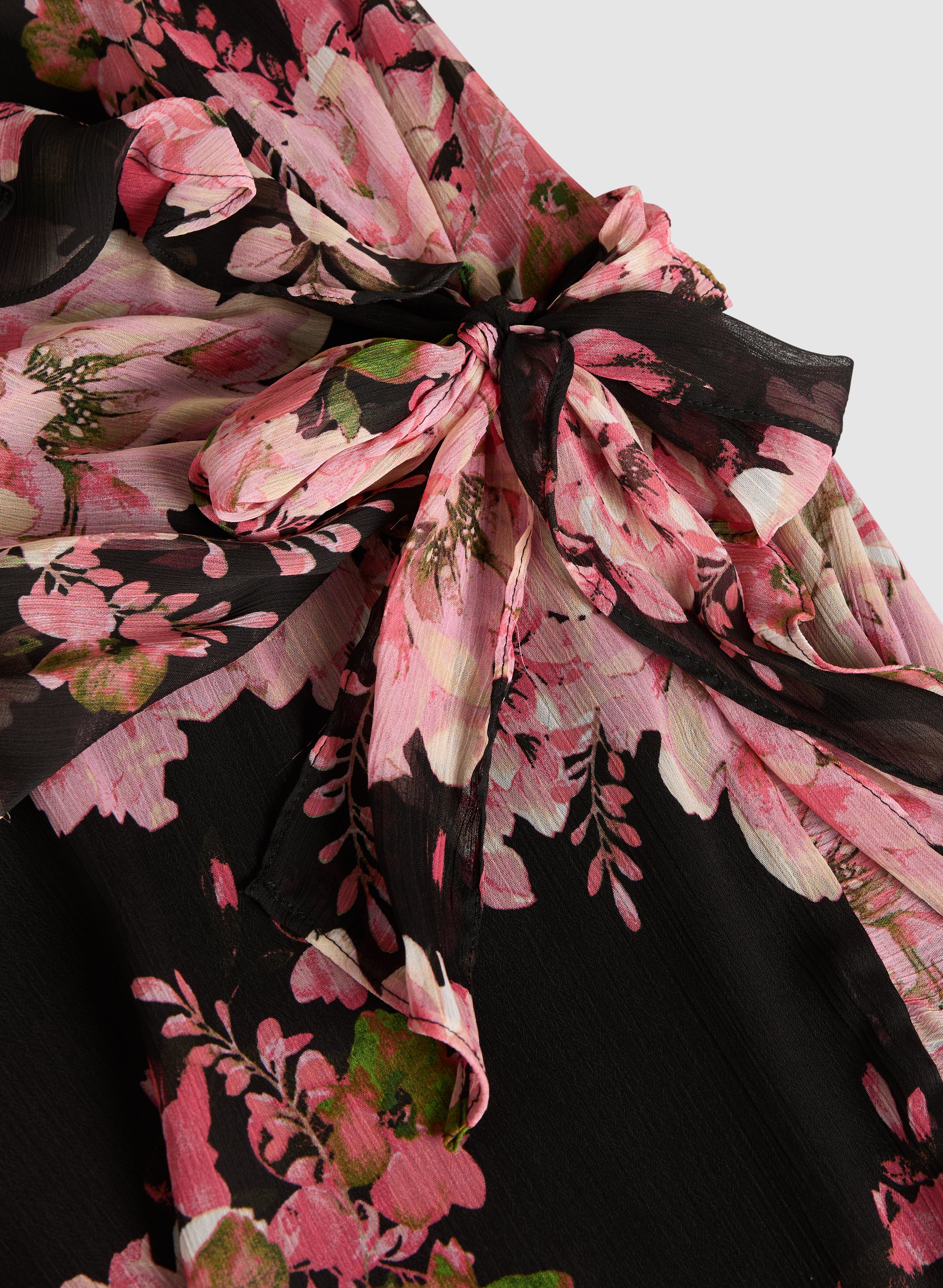 Elegant Floral Chiffon Dress for Women - Summer Boho Maxi Dress with V-Neck & Flowy Sleeves - Perfect for Beach Vacations, Weddings & Date Nights