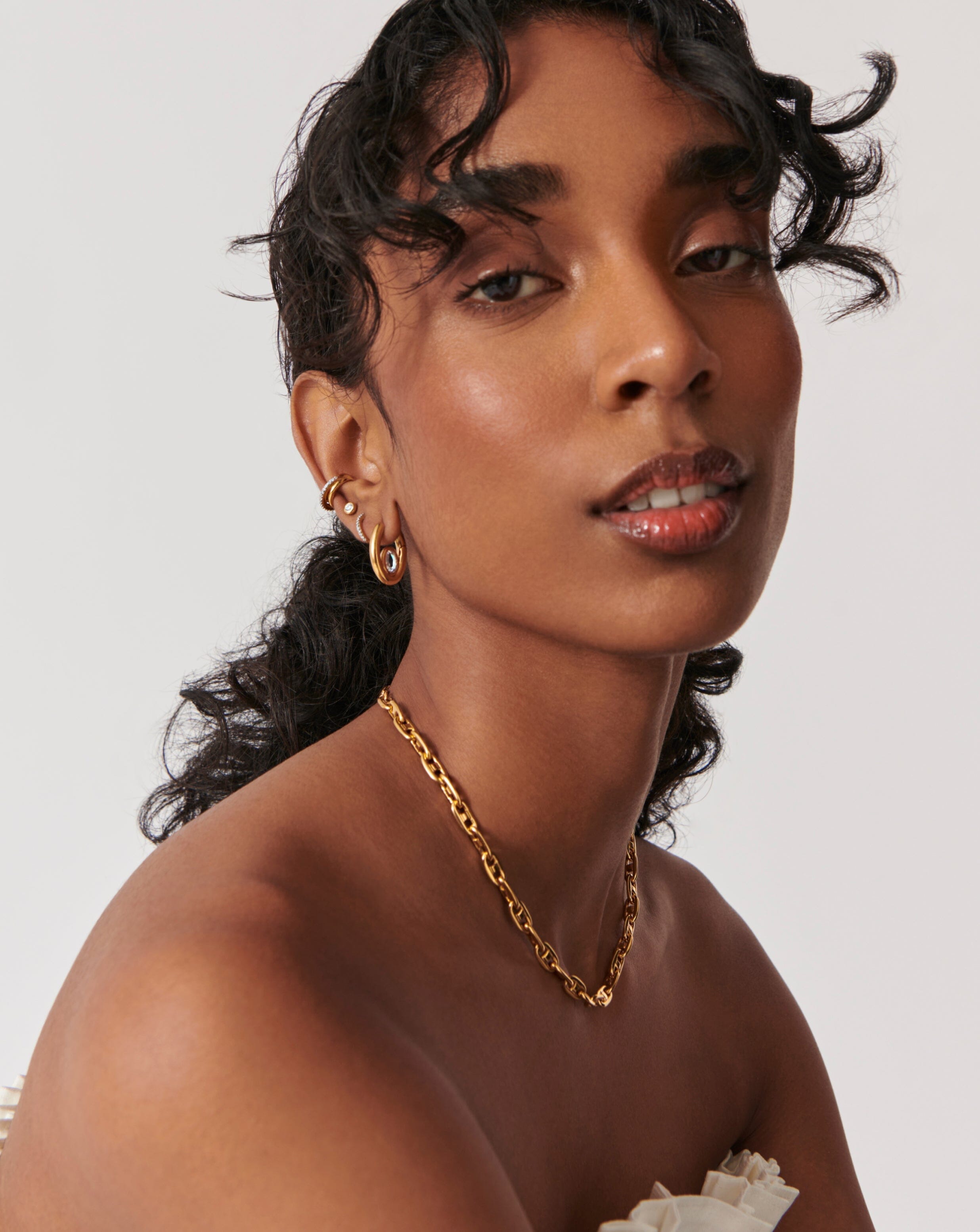 18k Gold Vermeil Oval Stone Small Hoop Earrings with Cubic Zirconia | Elegant Dainty Jewelry for Women | Perfect for Everyday Wear, Date Night & Special Occasions