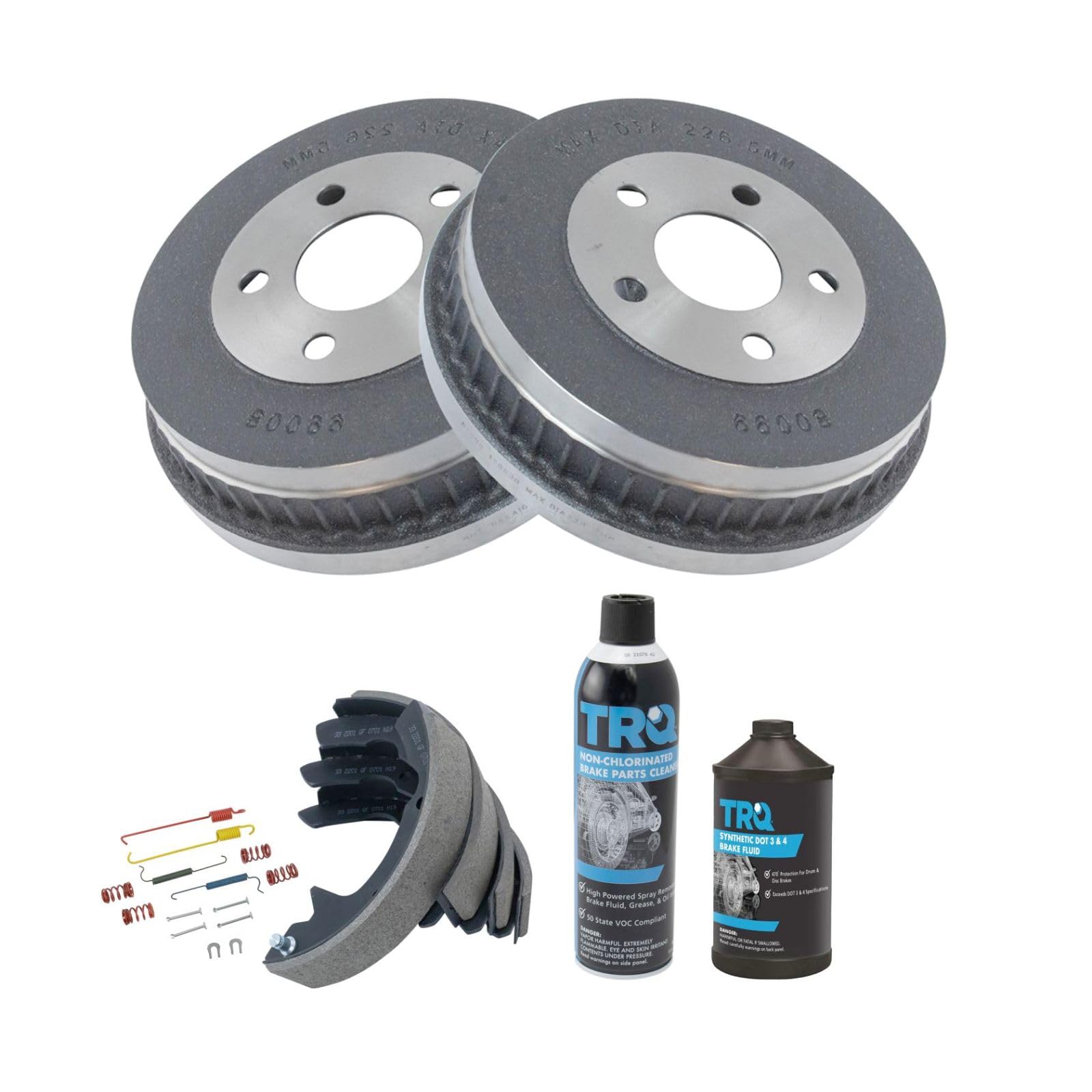 Rear Brake Drum Shoe & Hardware Kit - Left & Right Side Complete Set with Brake Lubricant | Perfect for Car, Truck & SUV Brake System Repairs & Maintenance