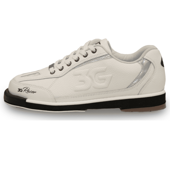 3G Men's Racer White Holographic Bowling Shoes - Lightweight Comfort for League Play & Tournament Performance