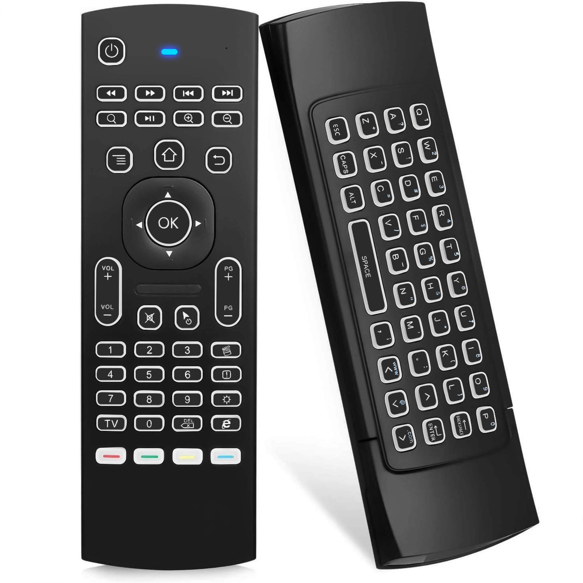 ILEBYGO Air Mouse for Android TV Box - Mini Wireless Keyboard with Backlit & IR Learning | Compatible with Android TV, PC, Projector, HTPC | Perfect for Home Entertainment & Office Presentations