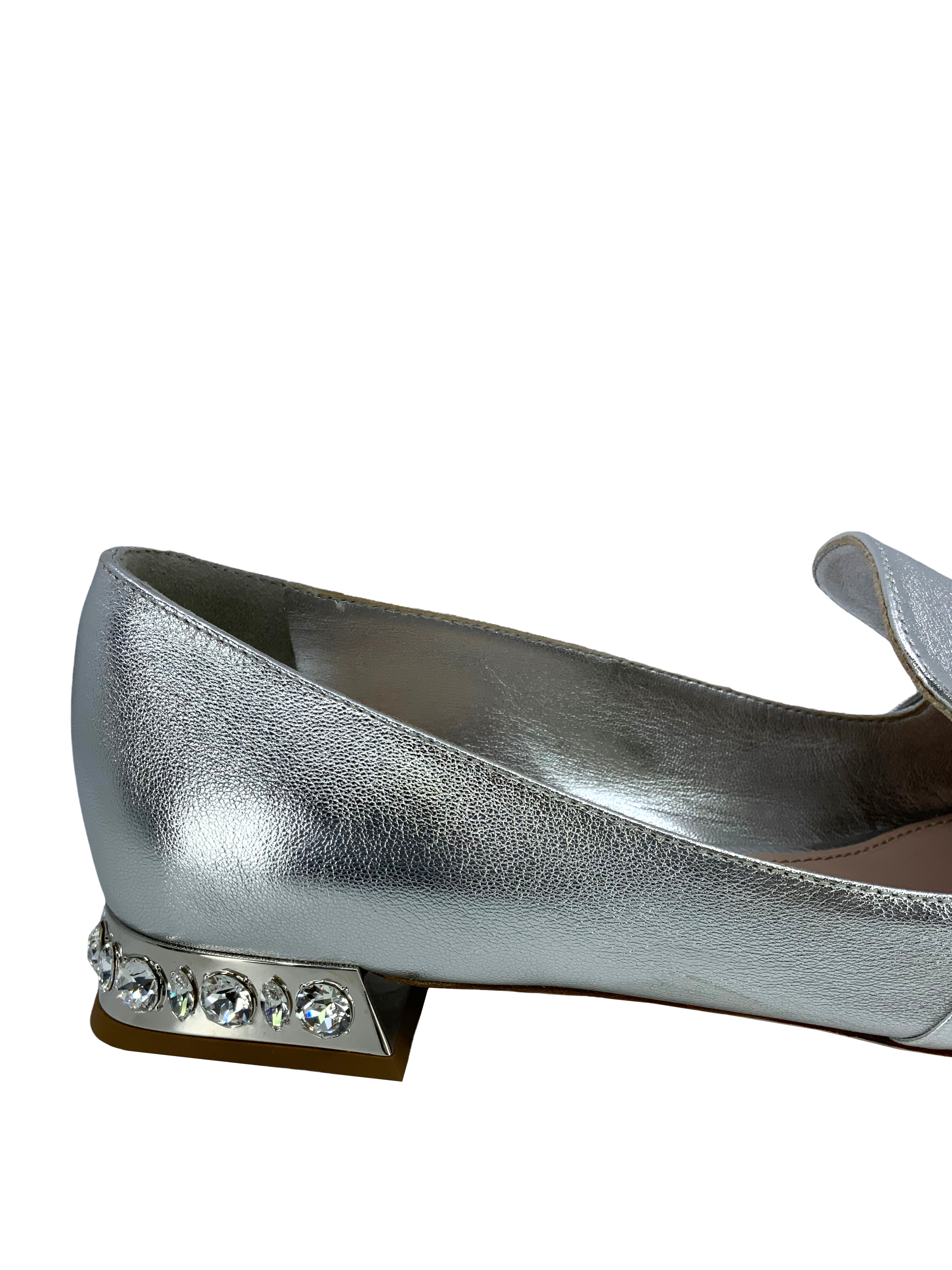 Miu Miu Women's Leather Jeweled Heel Pumps - Size 8.5 US | Luxury Designer Shoes for Party, Wedding & Evening Events