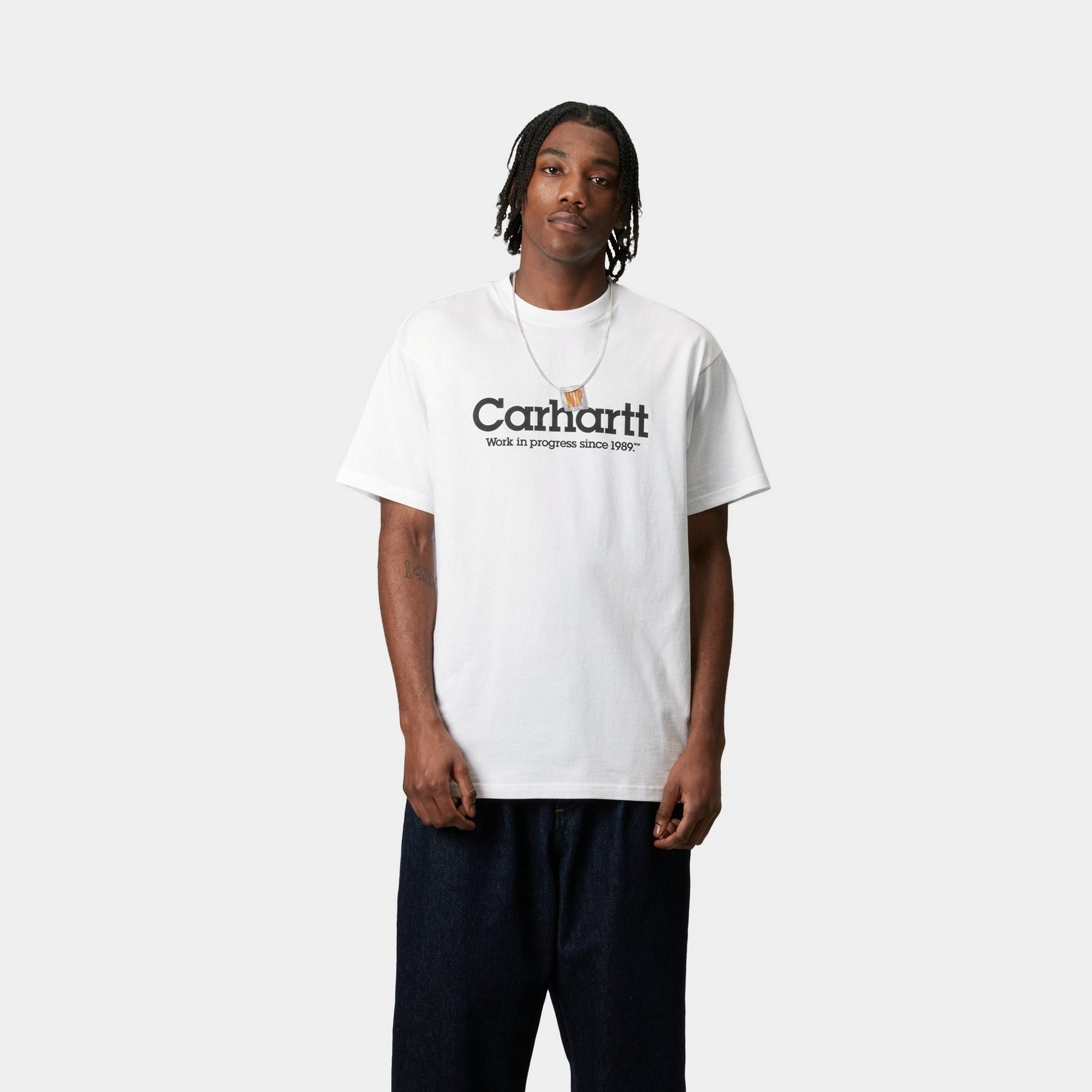 Label Script T-Shirt for Men & Women | Premium White Cotton Tee - Perfect for Casual Wear, Street Style & Everyday Outfits
