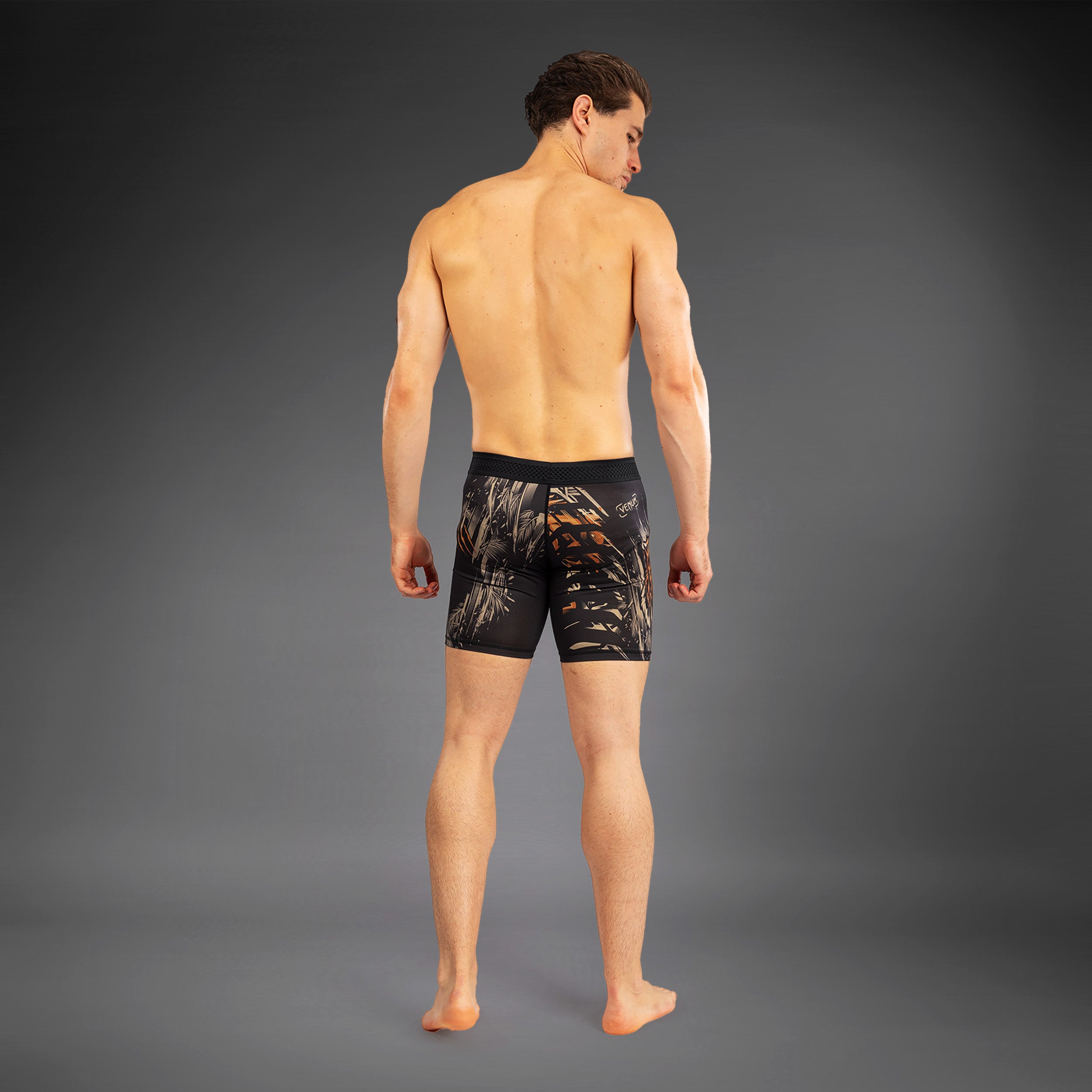 Venum Tiger Men's Vale Tudo MMA Shorts - Black/Neon Orange - Lightweight & Breathable for Training, Fighting & Workouts