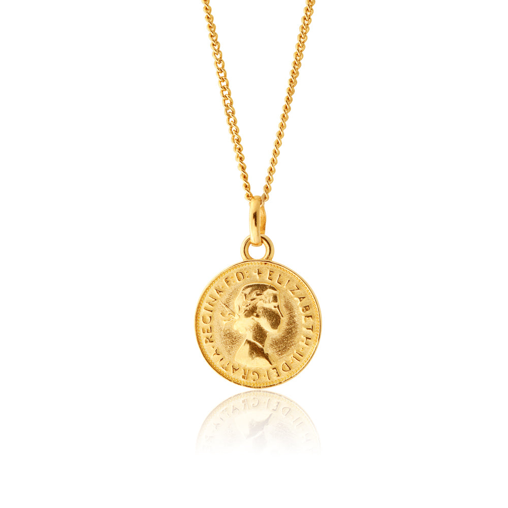 9ct 1963 Gold Coin Pendant Necklace - Vintage Gold Jewelry for Women, Collectible Coin Pendant - Perfect for Gifts, Special Occasions & Vintage Jewelry Collections